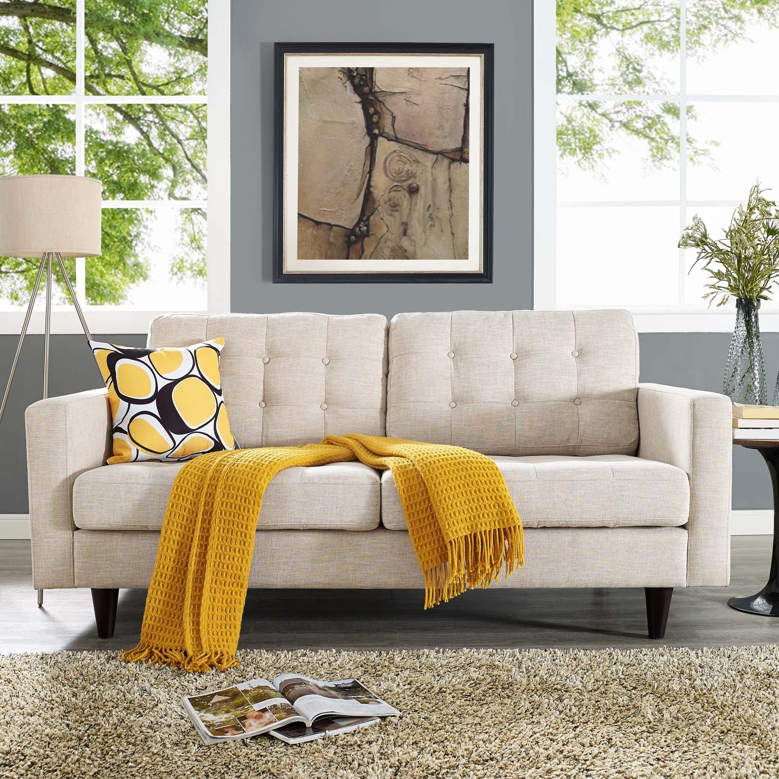 Empress Upholstered Fabric Loveseat - East Shore Modern Home Furnishings