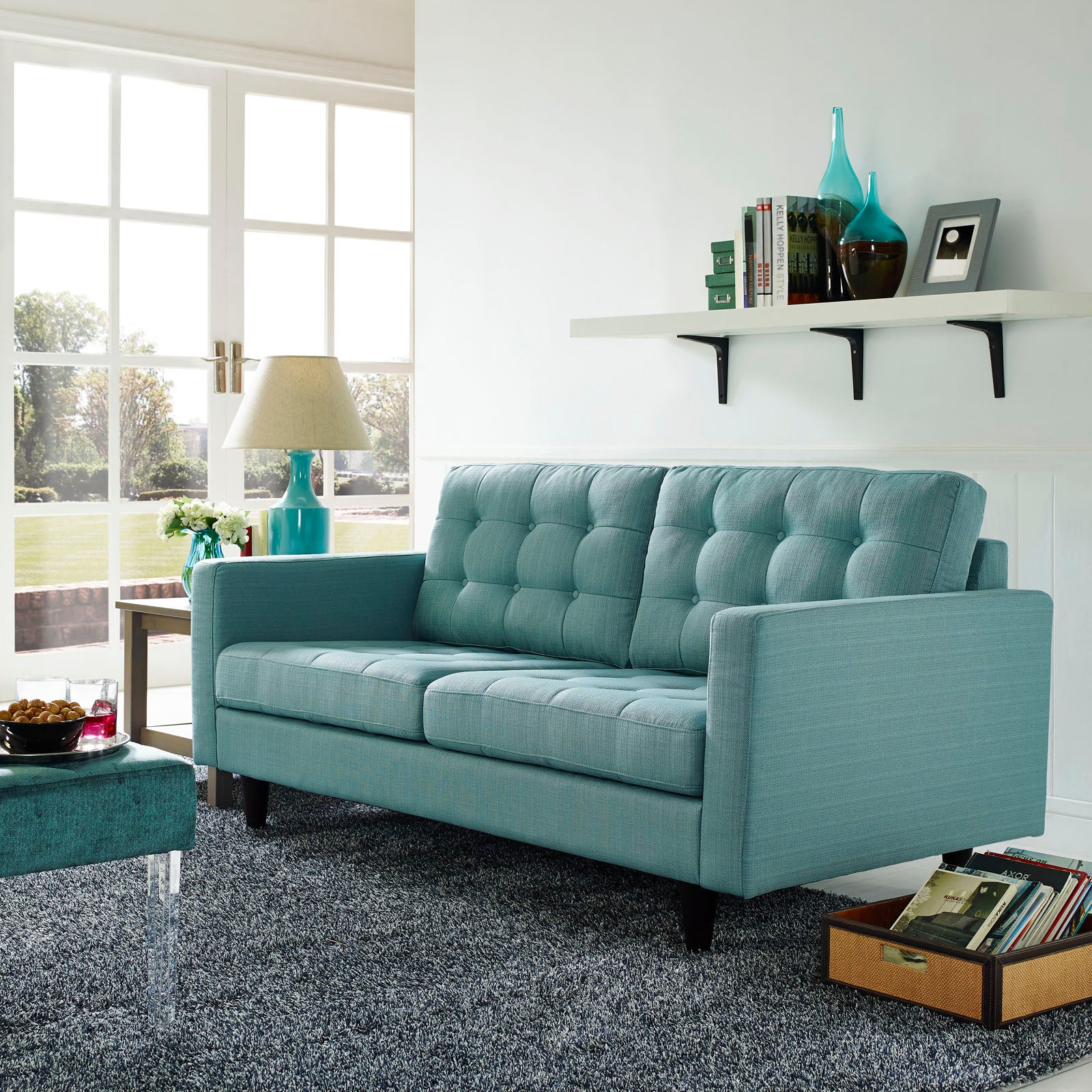 Empress Upholstered Fabric Loveseat - East Shore Modern Home Furnishings