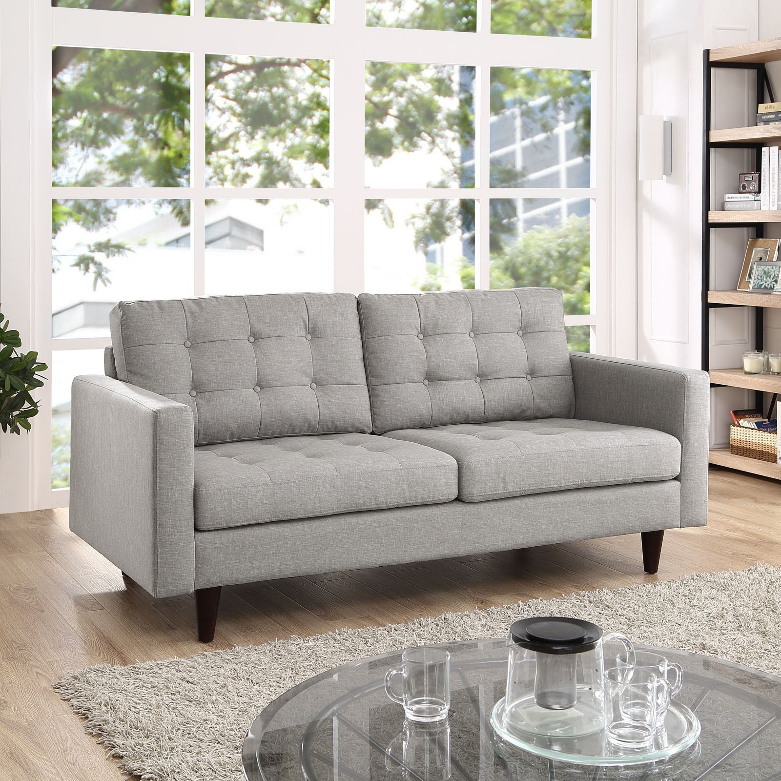 Empress Upholstered Fabric Loveseat - East Shore Modern Home Furnishings