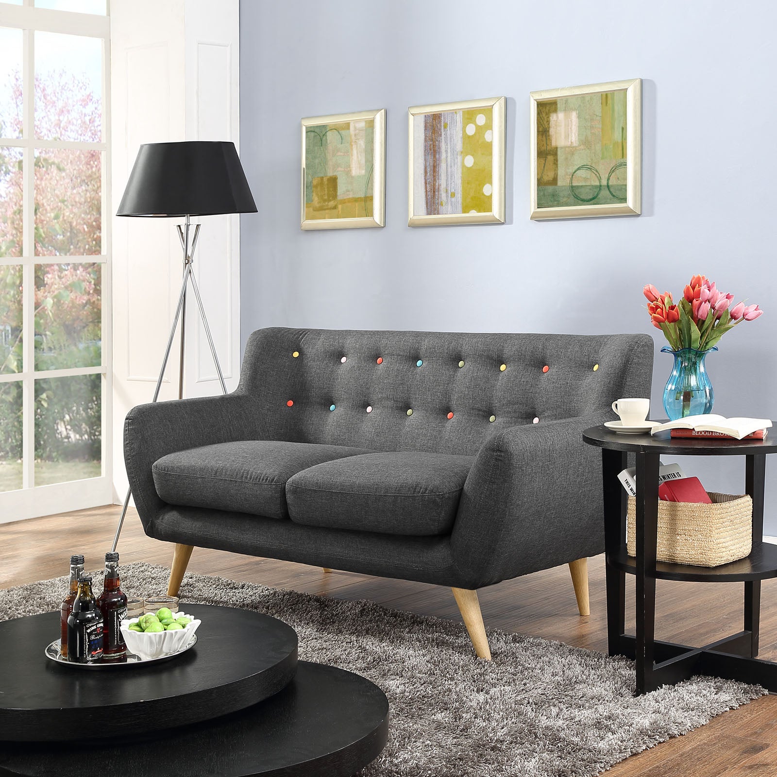 Remark Upholstered Fabric Loveseat - East Shore Modern Home Furnishings