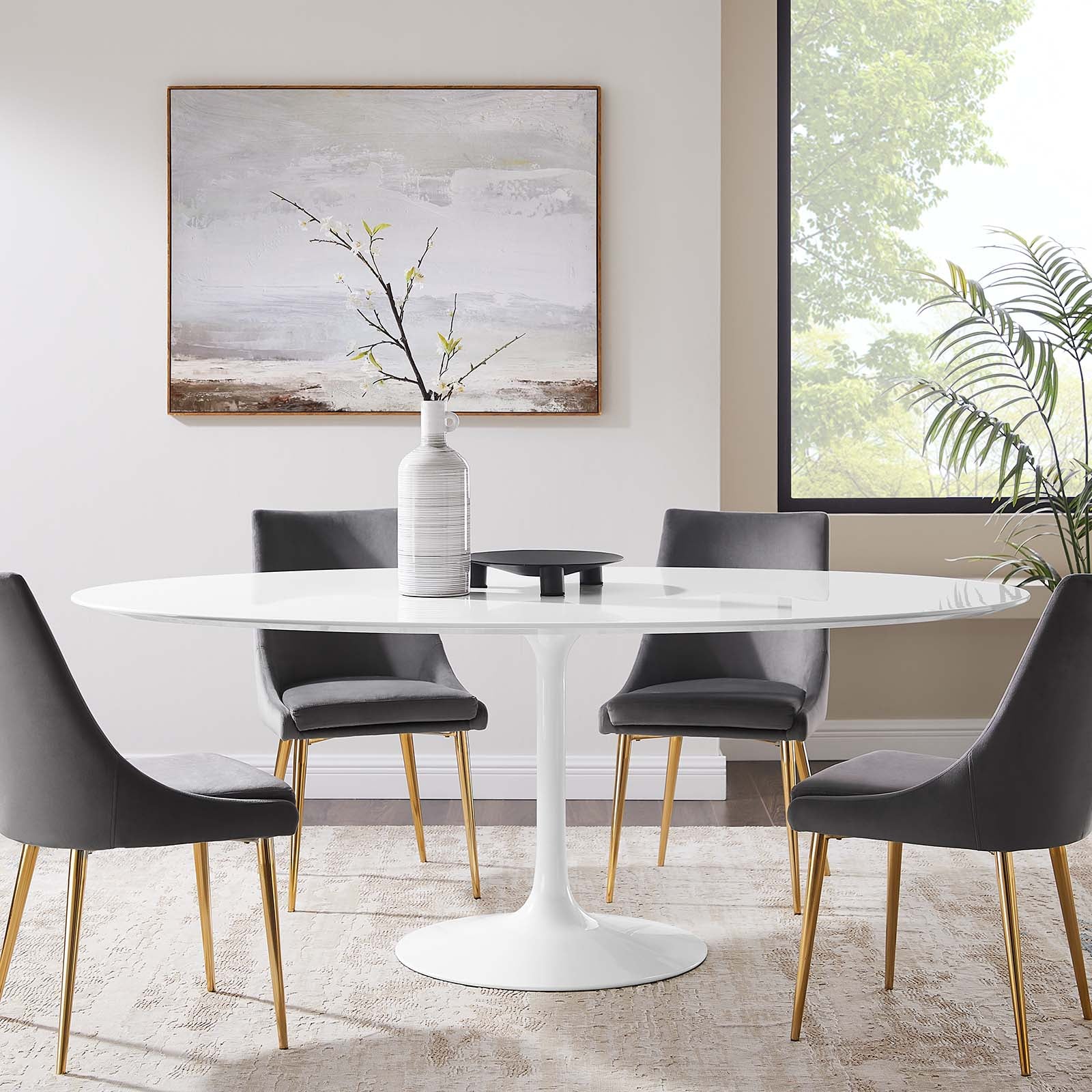 Lippa 78" Oval Wood Top Dining Table - East Shore Modern Home Furnishings