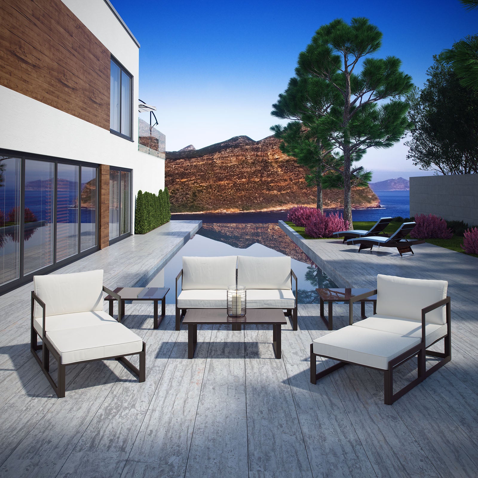 Fortuna 9 Piece Outdoor Patio Sectional Sofa Set - East Shore Modern Home Furnishings