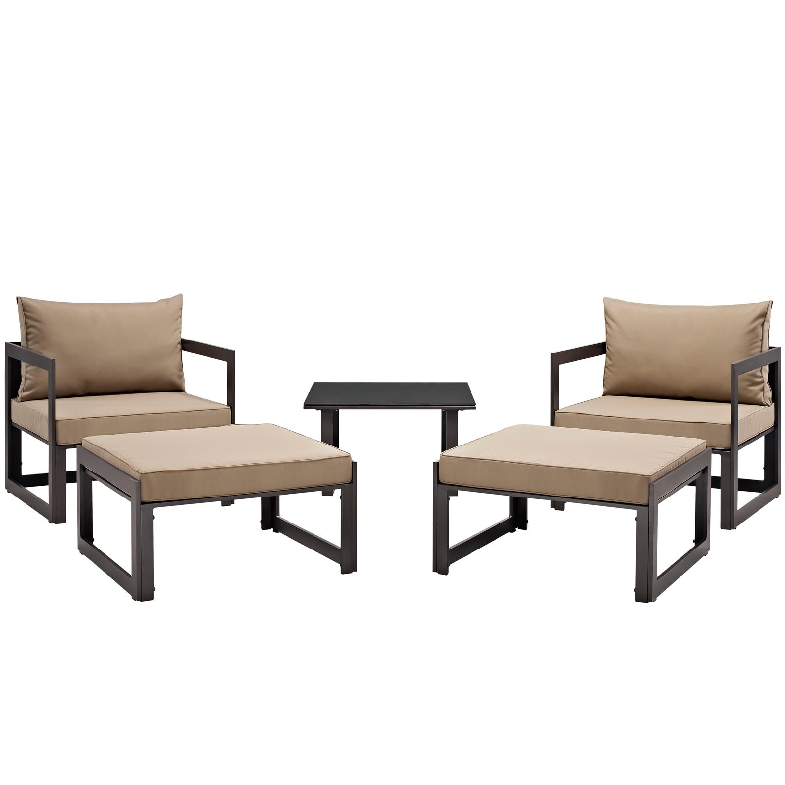 Fortuna 5 Piece Outdoor Patio Sectional Sofa Set