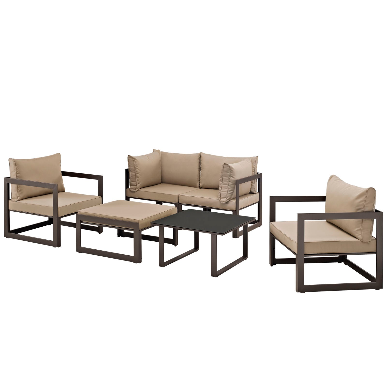 Fortuna 6 Piece Outdoor Patio Sectional Sofa Set - East Shore Modern Home Furnishings