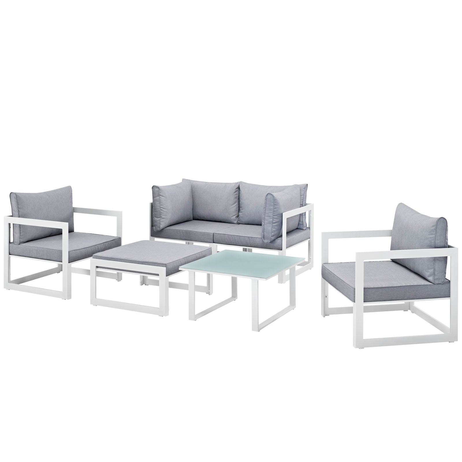 Fortuna 6 Piece Outdoor Patio Sectional Sofa Set - East Shore Modern Home Furnishings