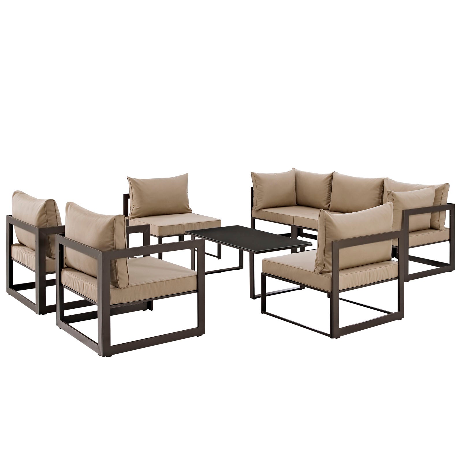 Fortuna 8 Piece Outdoor Patio Sectional Sofa Set - East Shore Modern Home Furnishings