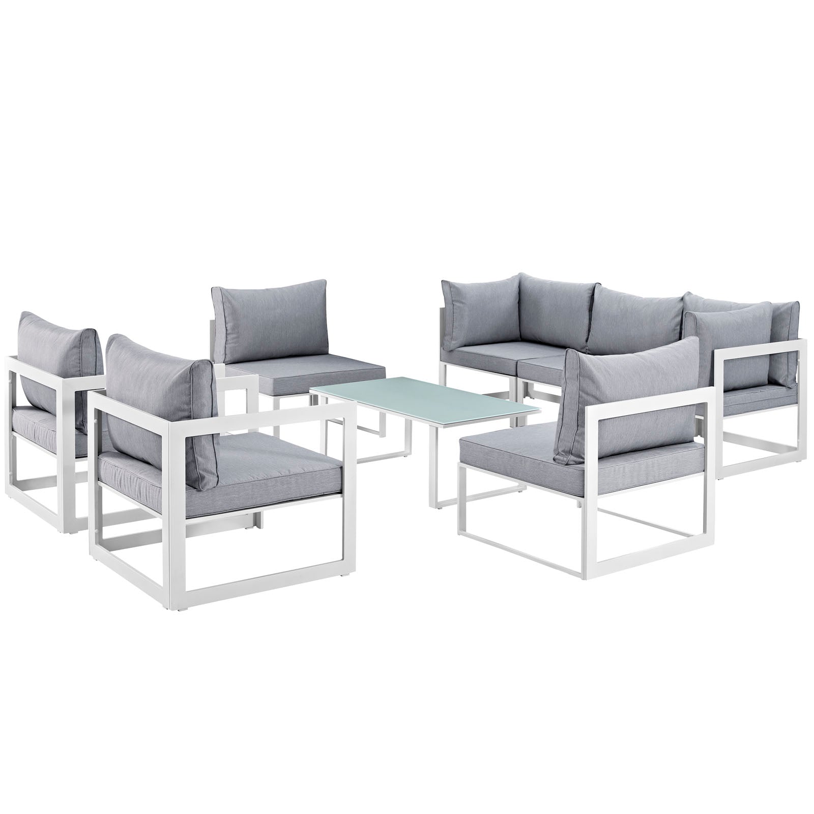 Fortuna 8 Piece Outdoor Patio Sectional Sofa Set - East Shore Modern Home Furnishings