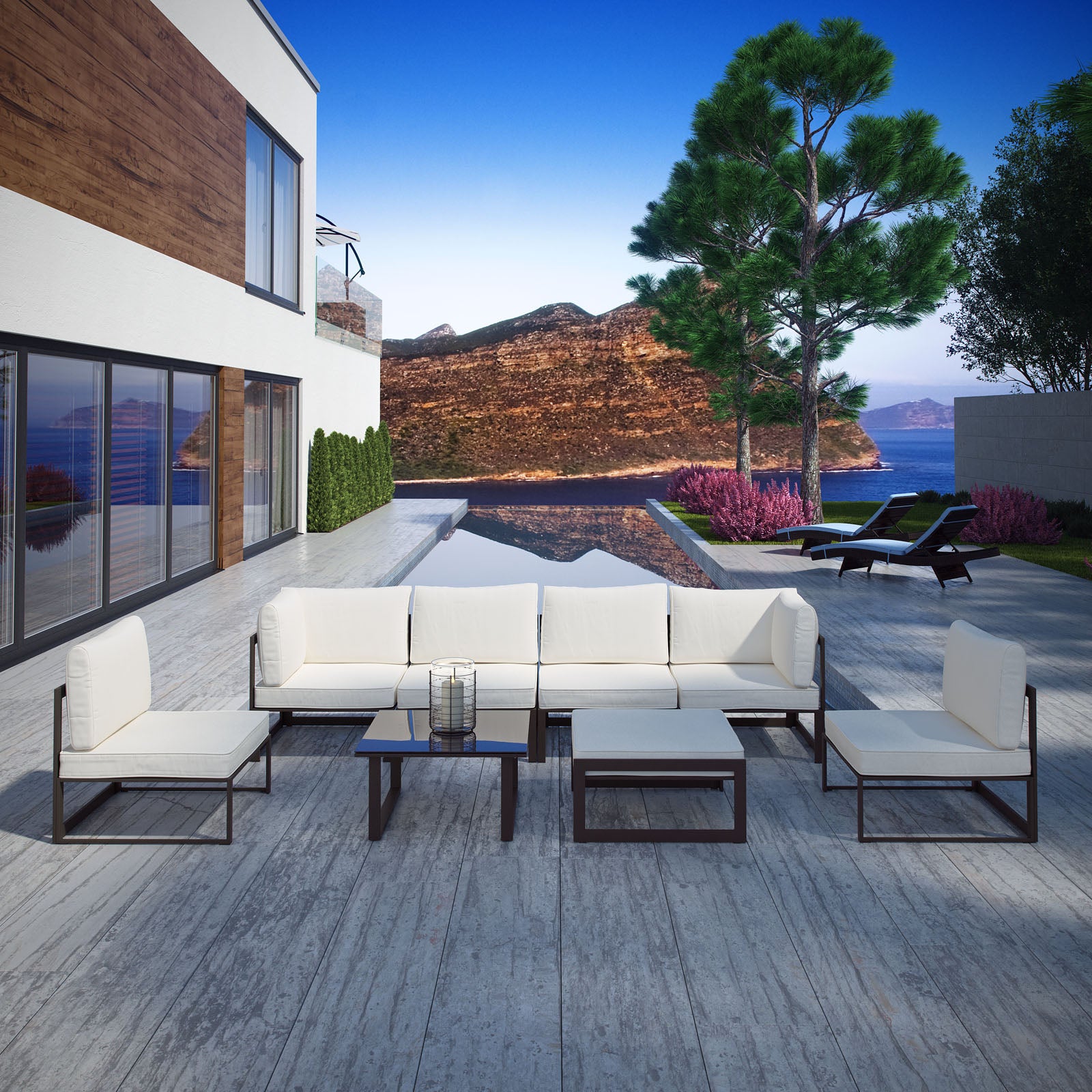 Fortuna 8 Piece Outdoor Patio Sectional Sofa Set - East Shore Modern Home Furnishings