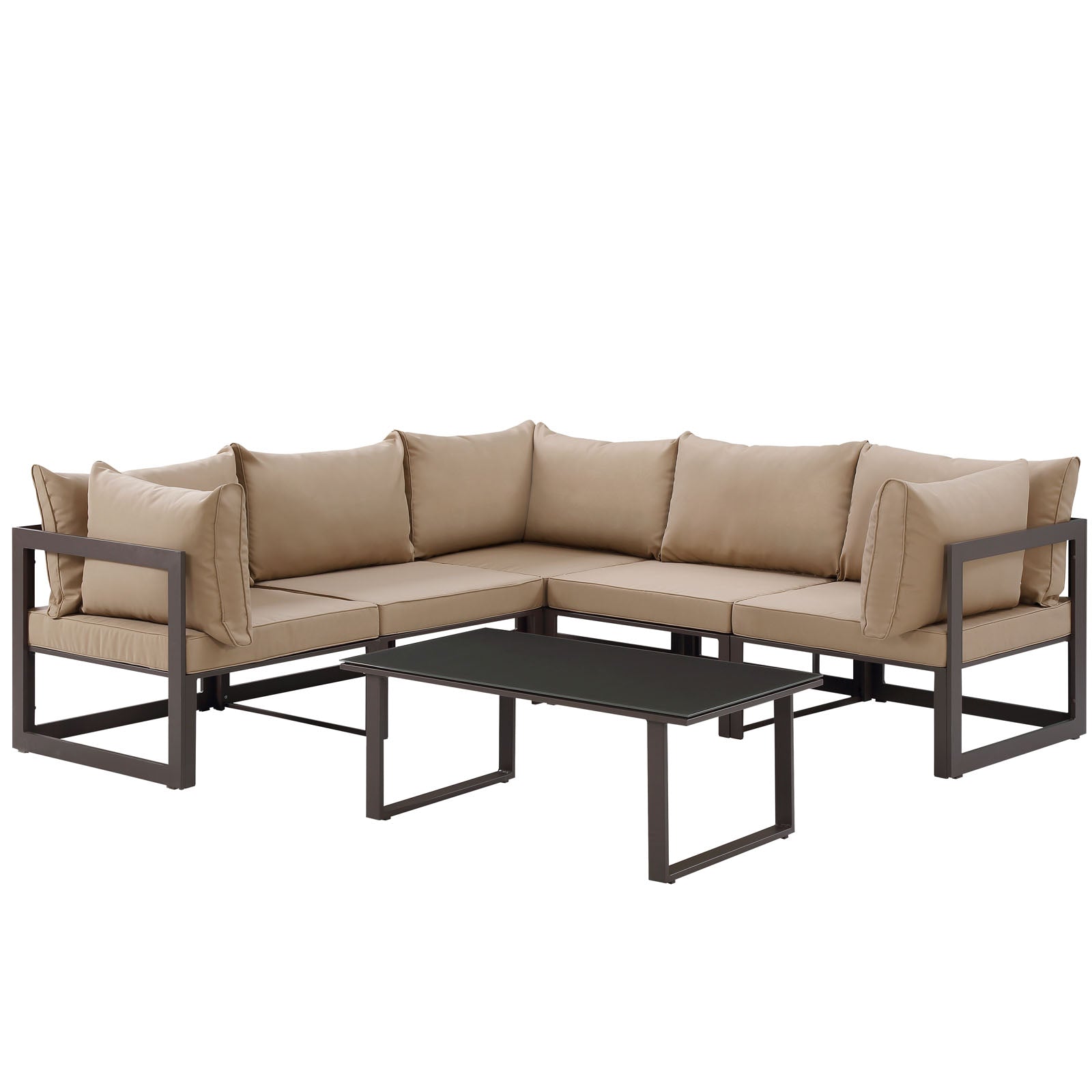 Fortuna 6 Piece Outdoor Patio Sectional Sofa Set - East Shore Modern Home Furnishings