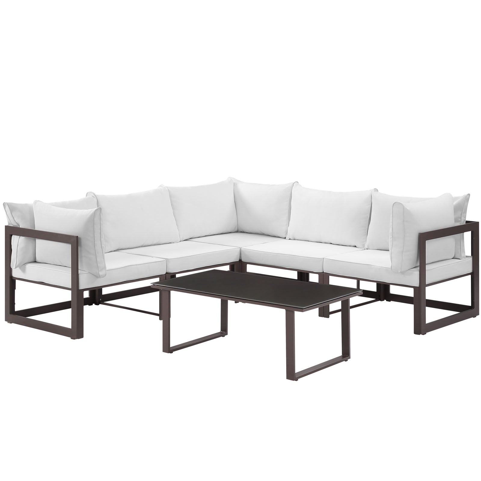 Fortuna 6 Piece Outdoor Patio Sectional Sofa Set - East Shore Modern Home Furnishings