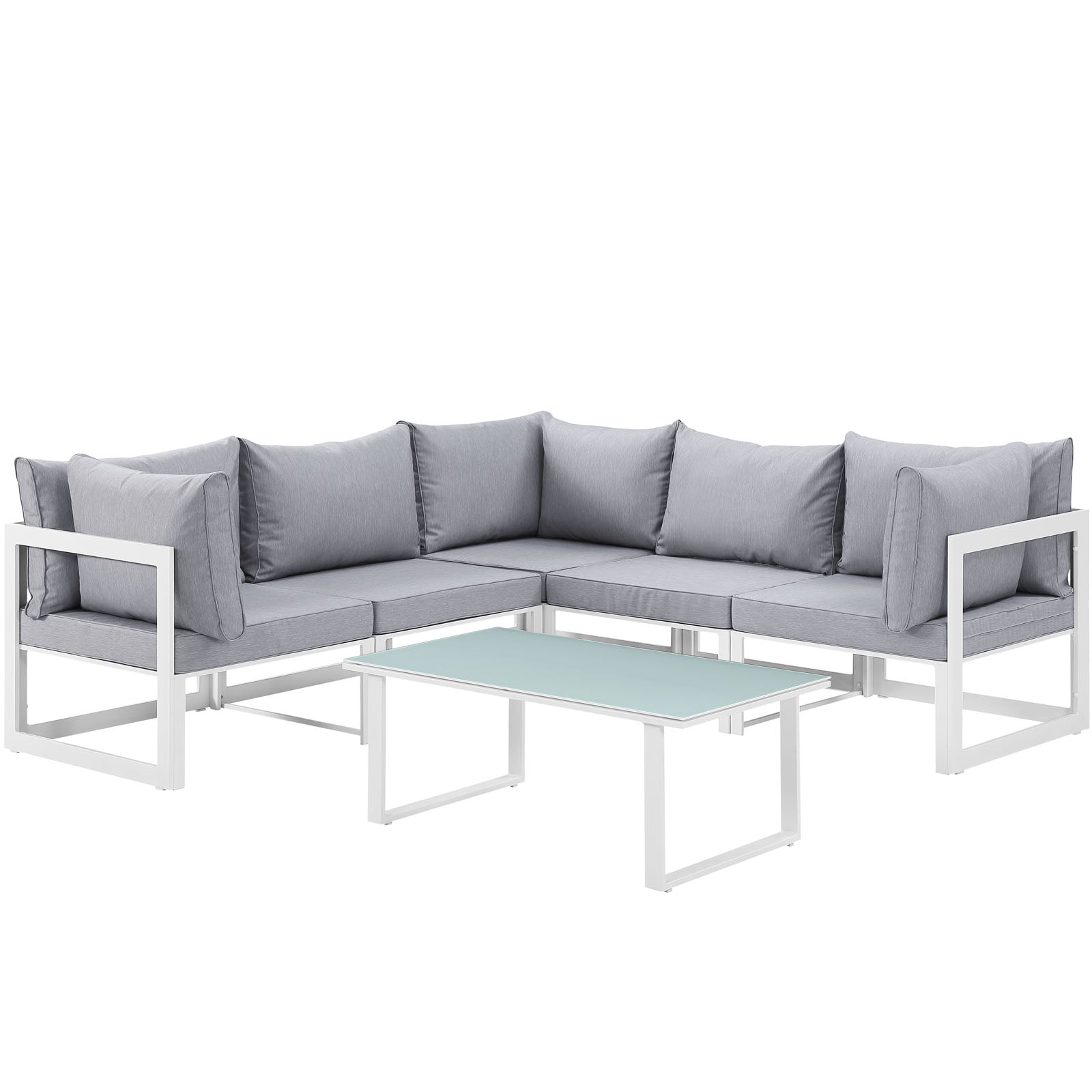 Fortuna 6 Piece Outdoor Patio Sectional Sofa Set - East Shore Modern Home Furnishings