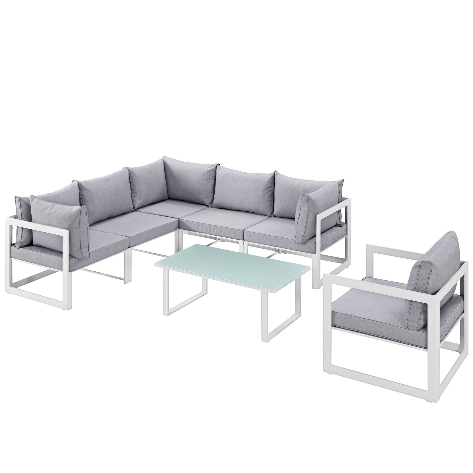 Fortuna 7 Piece Outdoor Patio Sectional Sofa Set
