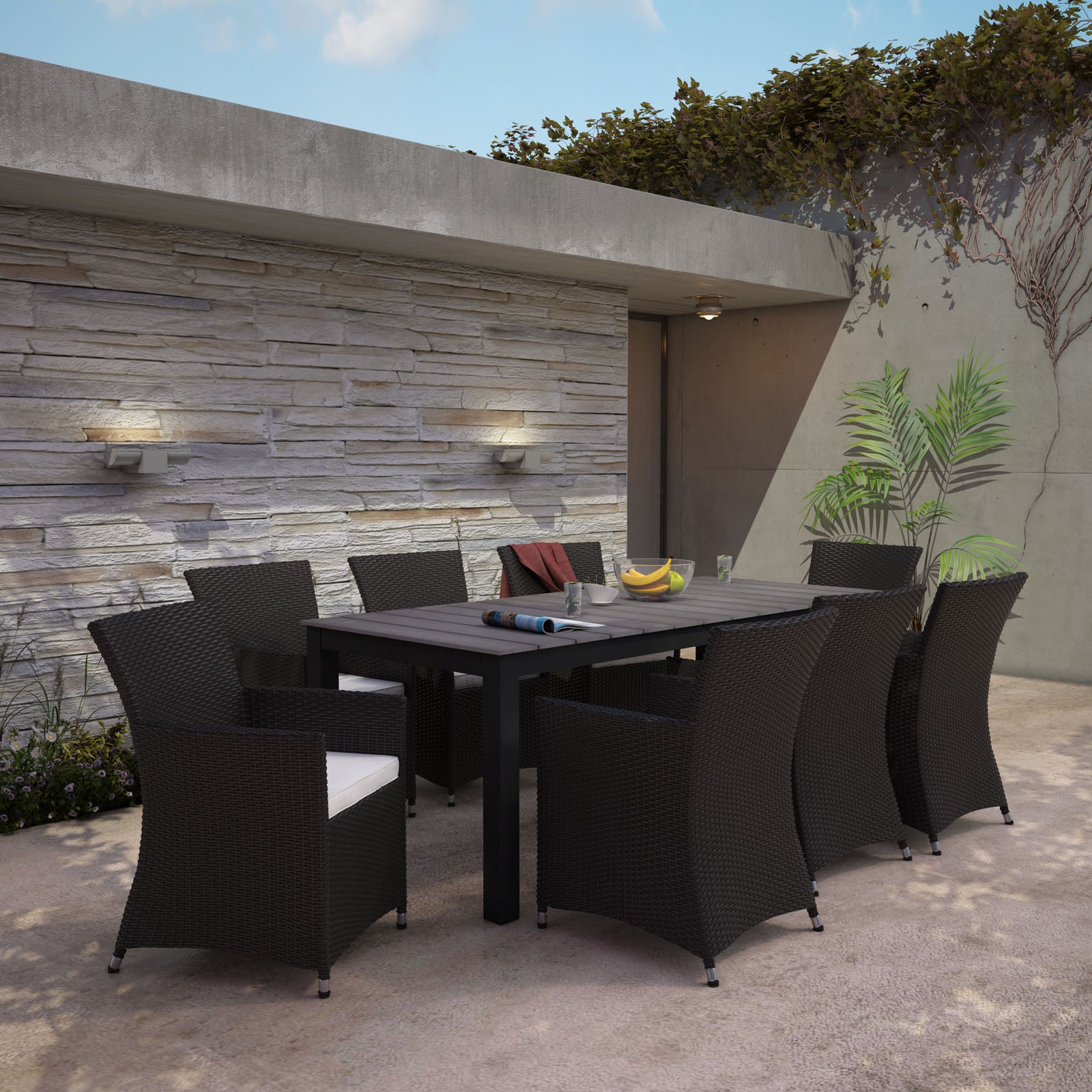 Junction 9 Piece Outdoor Patio Dining Set - East Shore Modern Home Furnishings