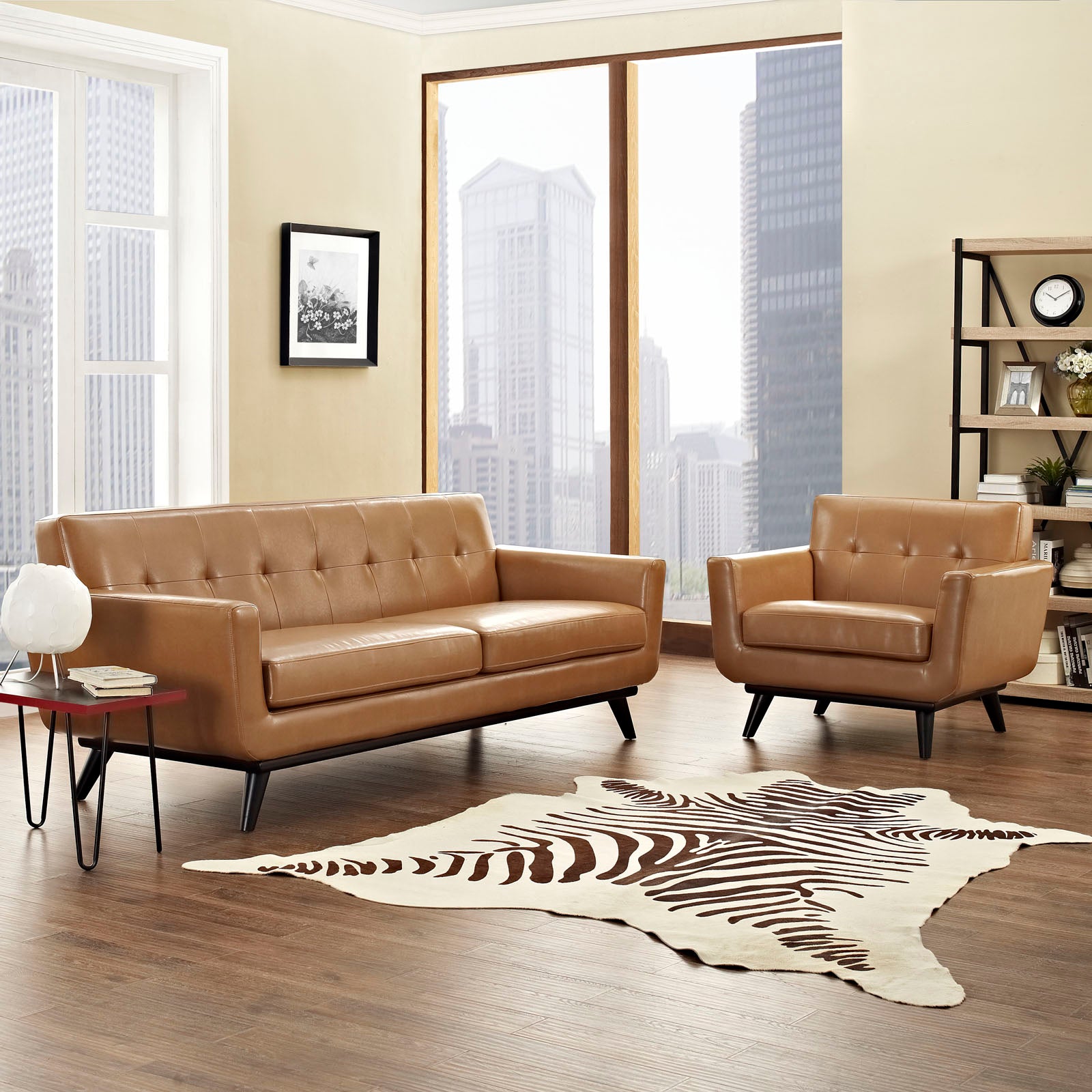 Engage 2 Piece Leather Living Room Set - East Shore Modern Home Furnishings