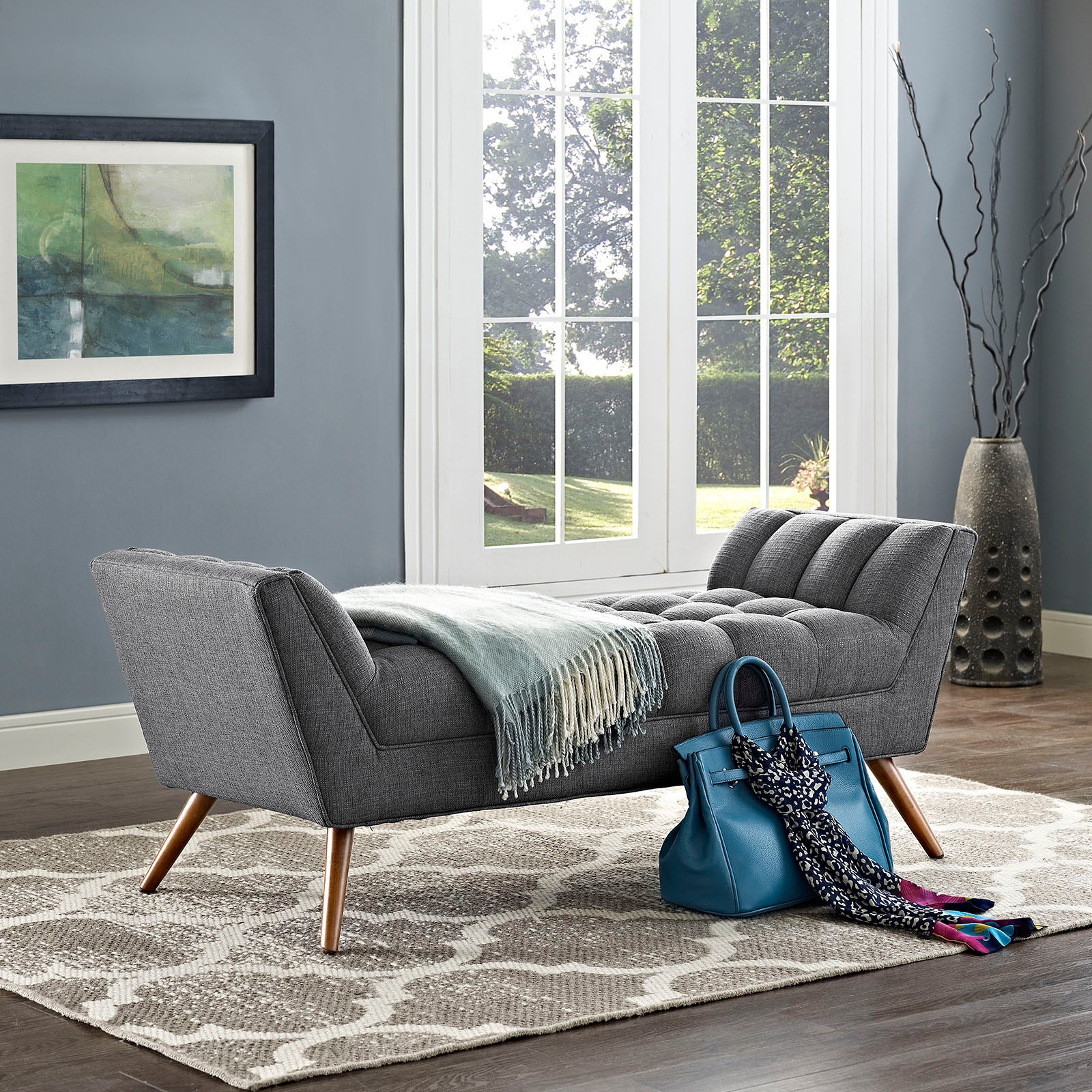 Response Medium Upholstered Fabric Bench - East Shore Modern Home Furnishings