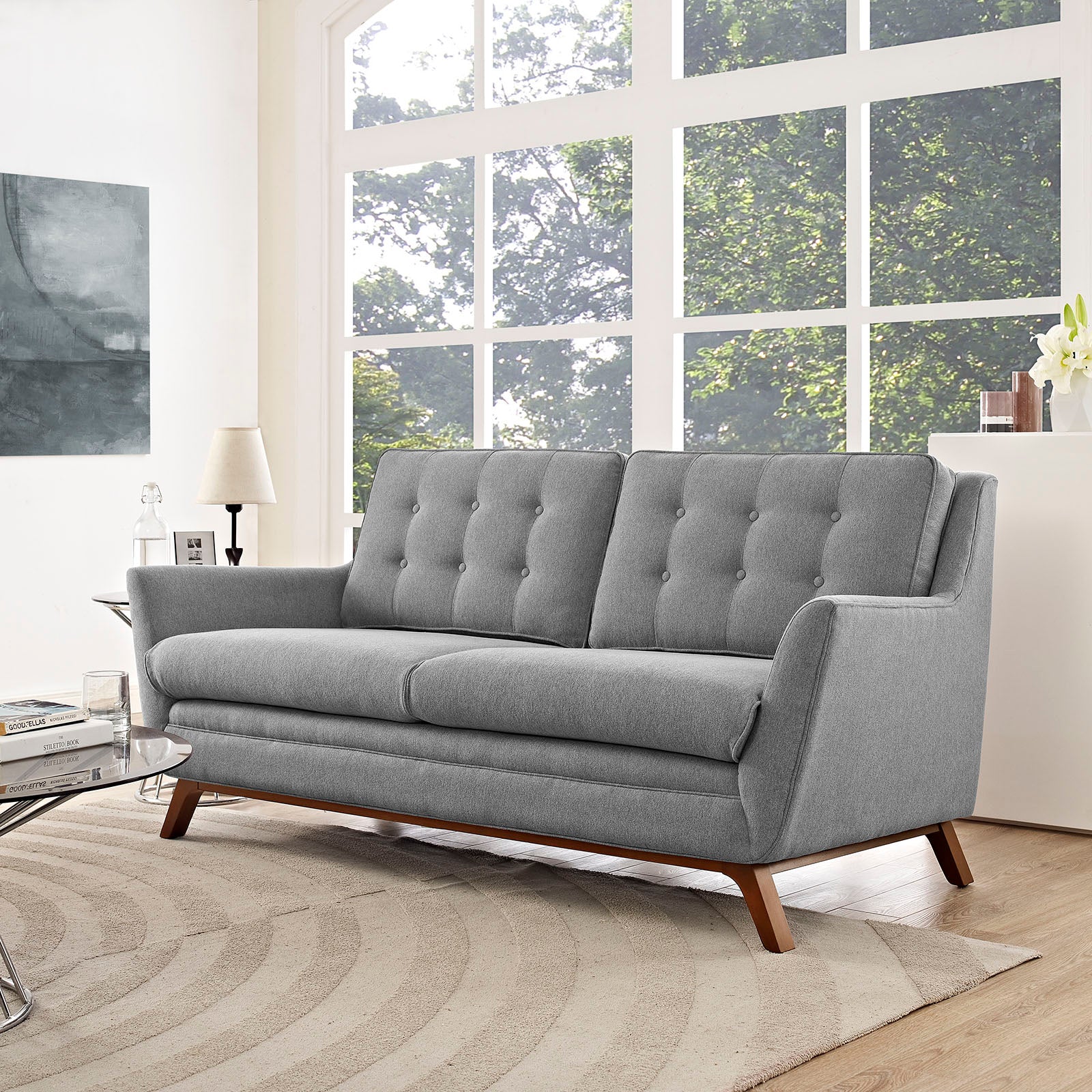 Beguile Upholstered Fabric Loveseat - East Shore Modern Home Furnishings