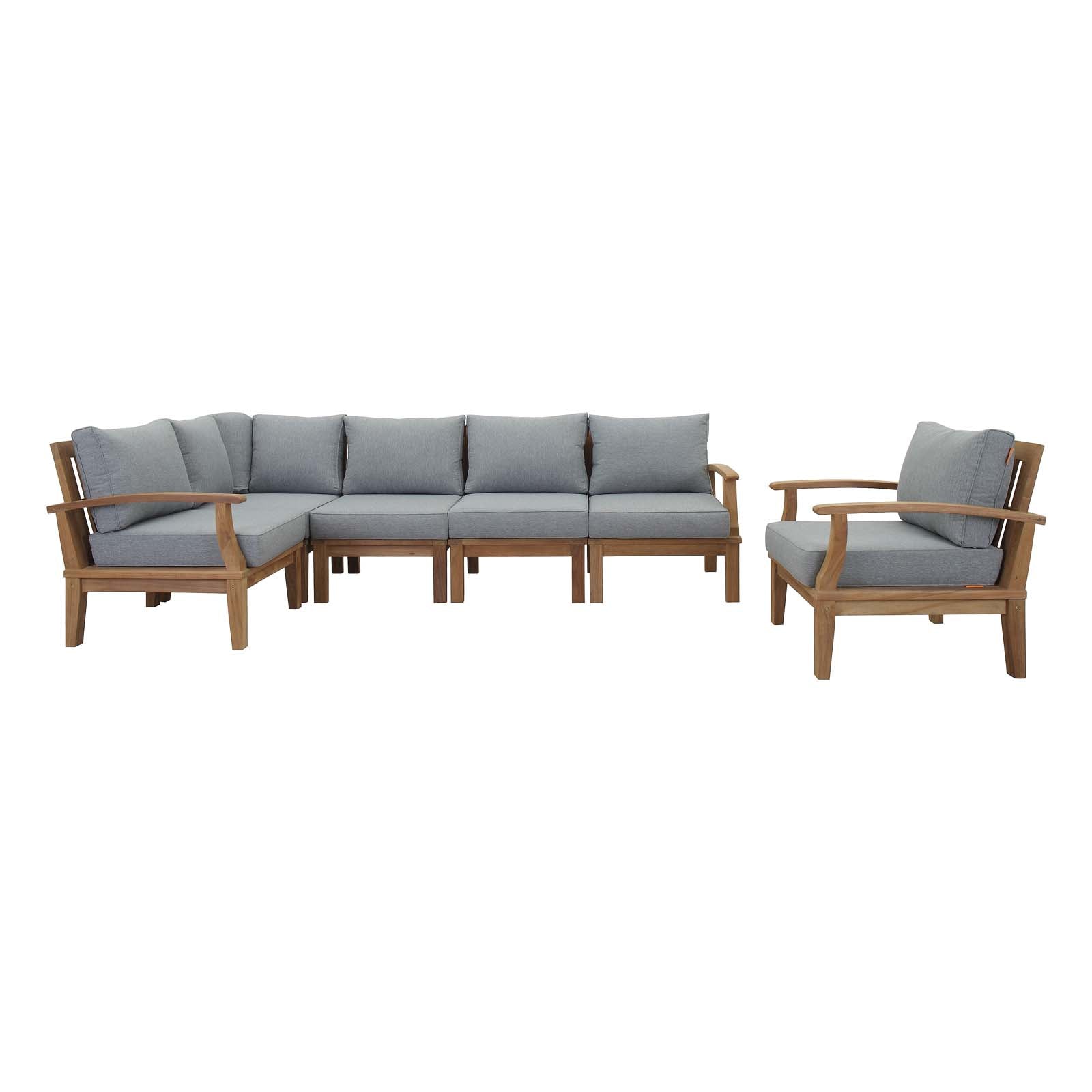Marina 6 Piece Outdoor Patio Teak Set - East Shore Modern Home Furnishings