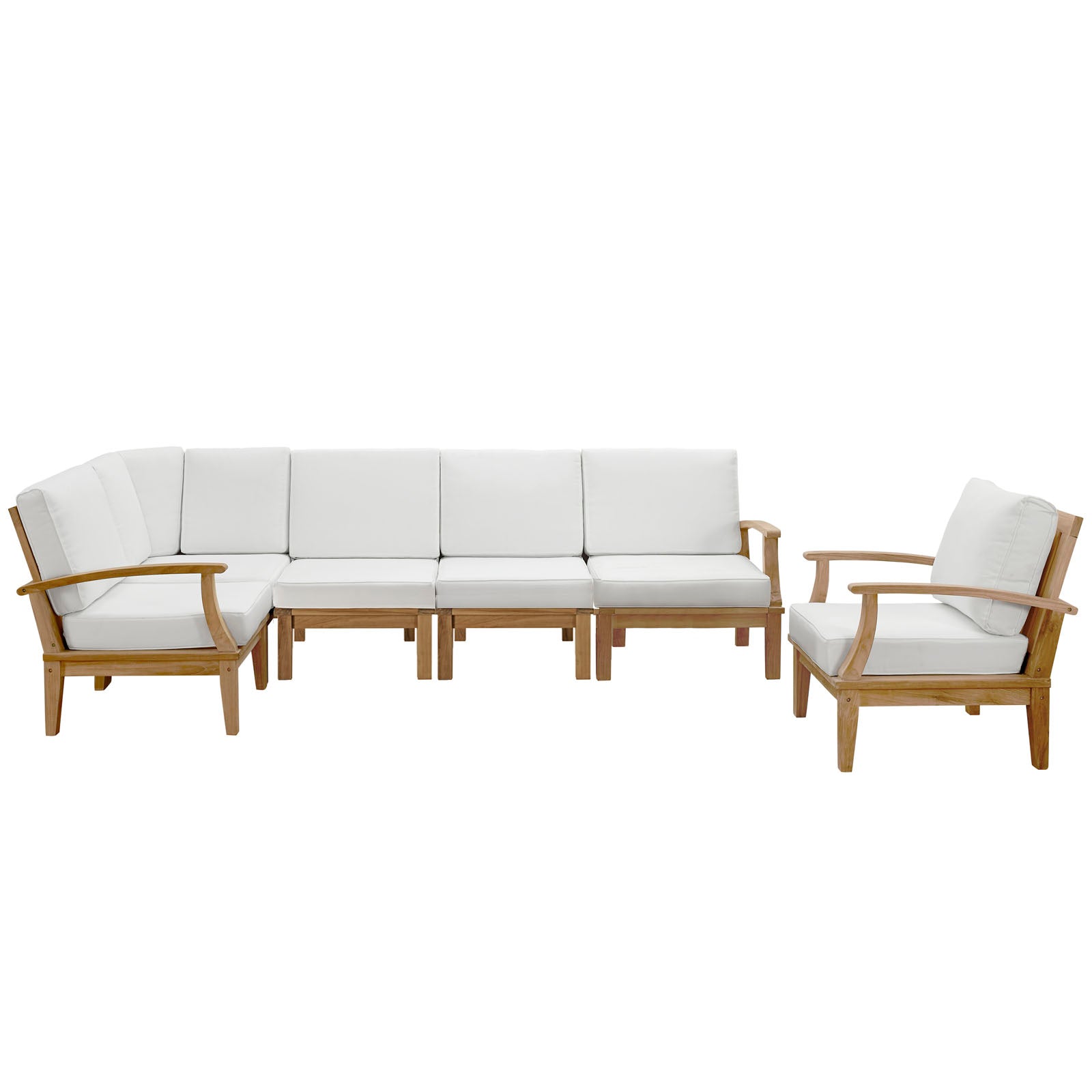 Marina 6 Piece Outdoor Patio Teak Set - East Shore Modern Home Furnishings