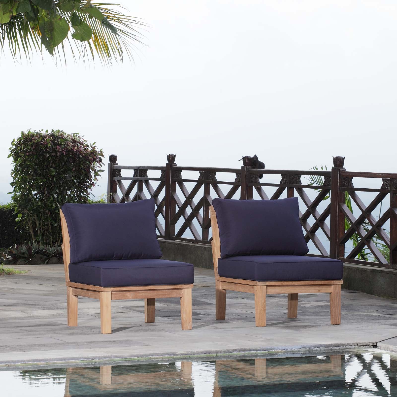 Marina 2 Piece Outdoor Patio Teak Set - East Shore Modern Home Furnishings