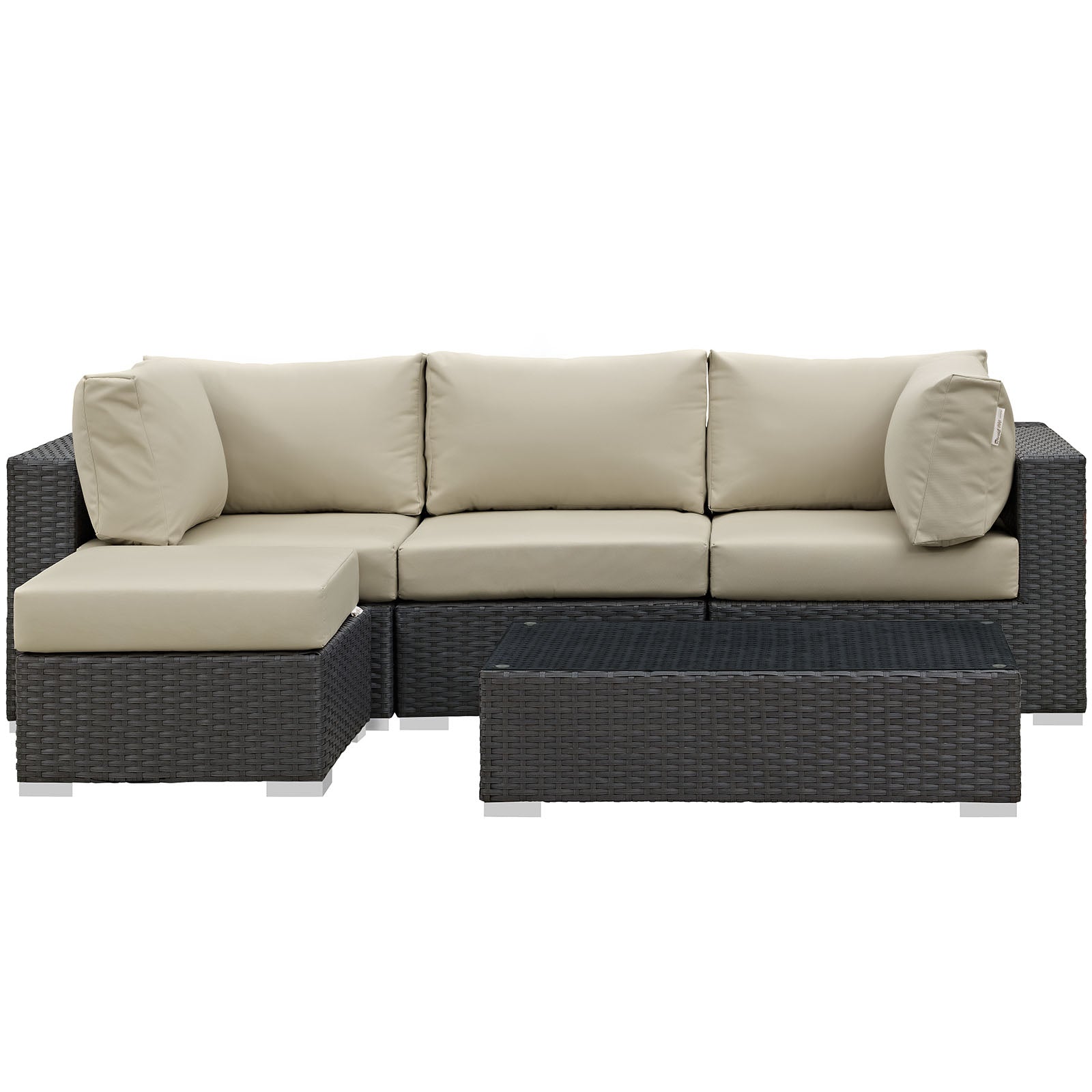 Sojourn 5 Piece Outdoor Patio Sunbrella® Sectional Set - East Shore Modern Home Furnishings