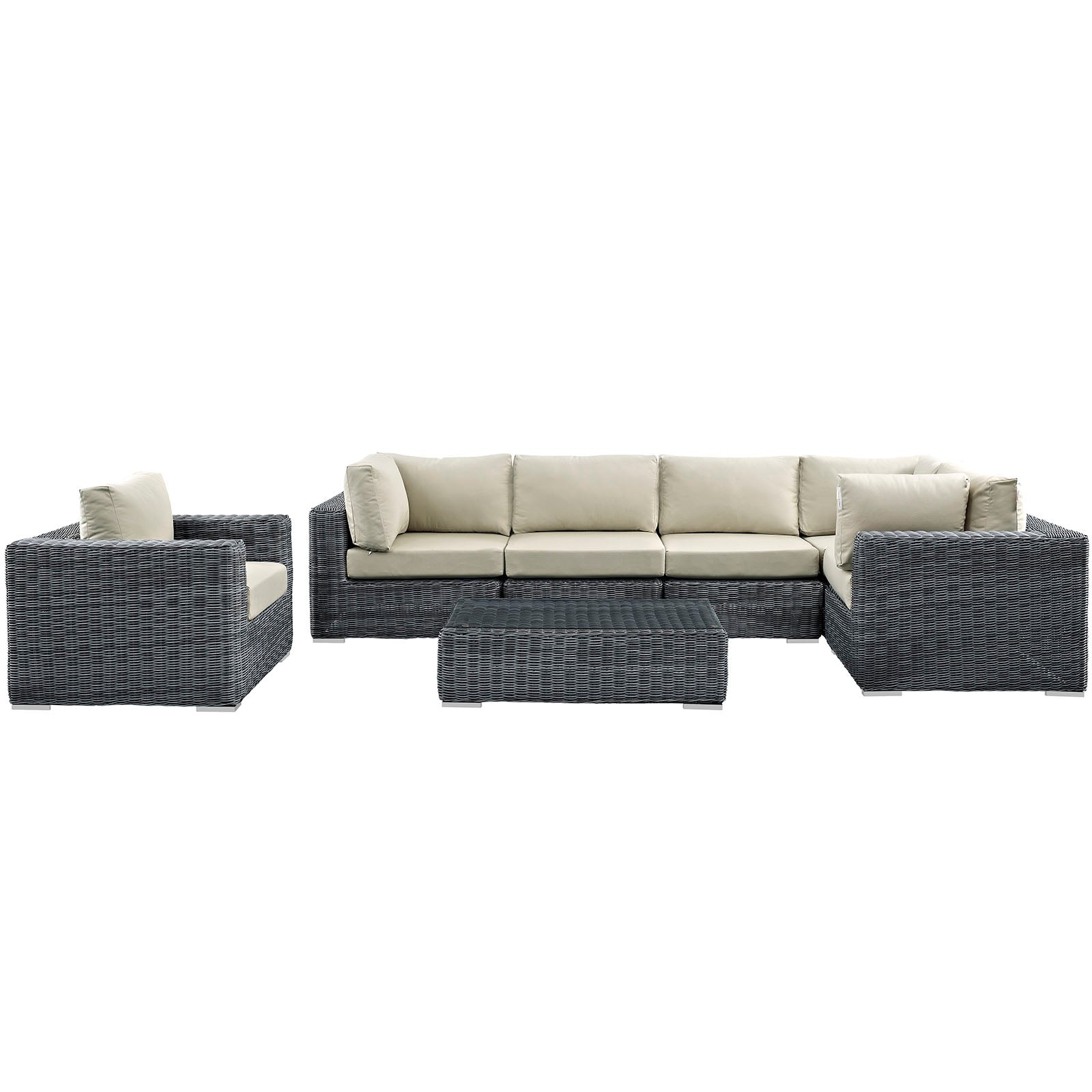 Summon 7 Piece Outdoor Patio Sunbrella® Sectional Set - East Shore Modern Home Furnishings