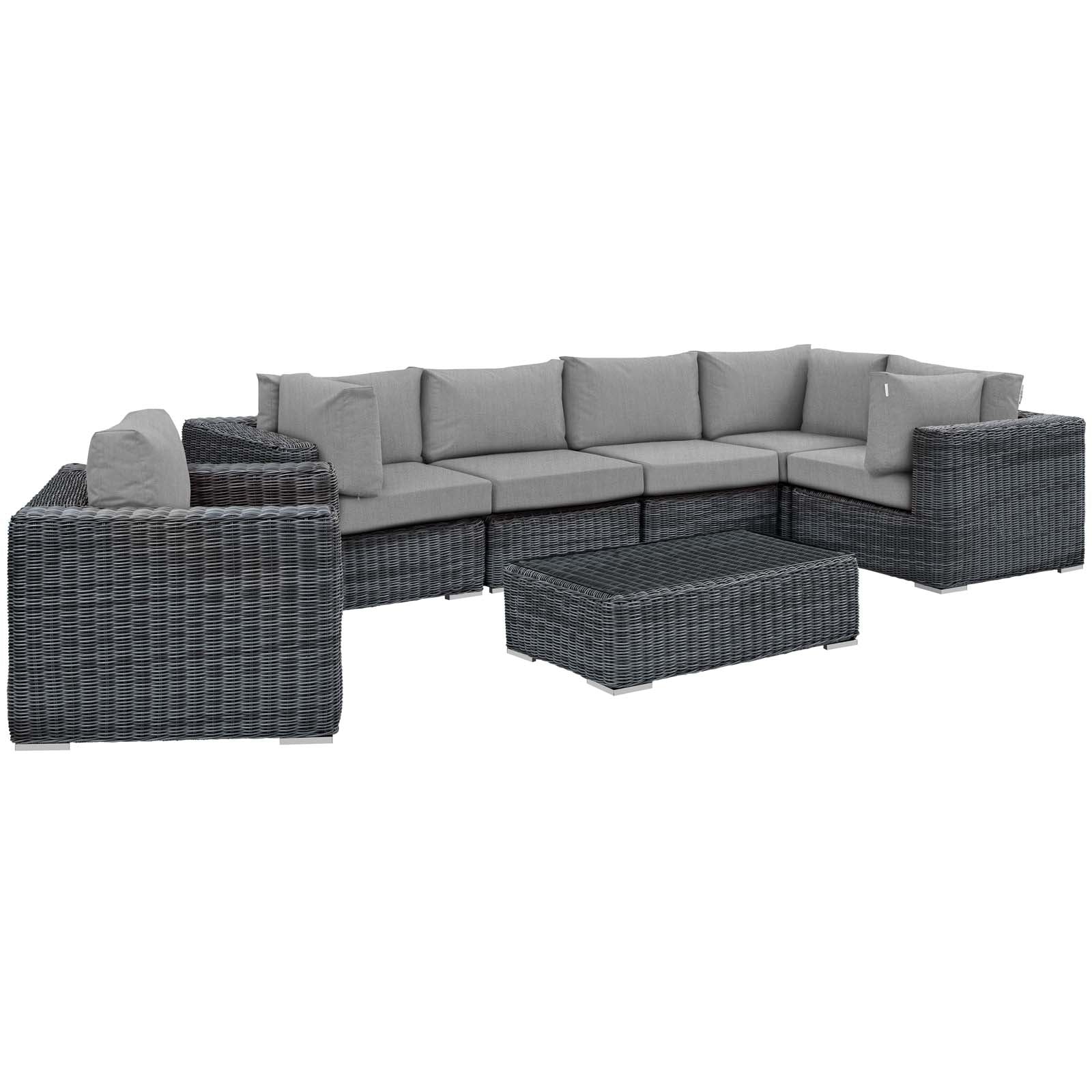 Summon 7 Piece Outdoor Patio Sunbrella® Sectional Set - East Shore Modern Home Furnishings