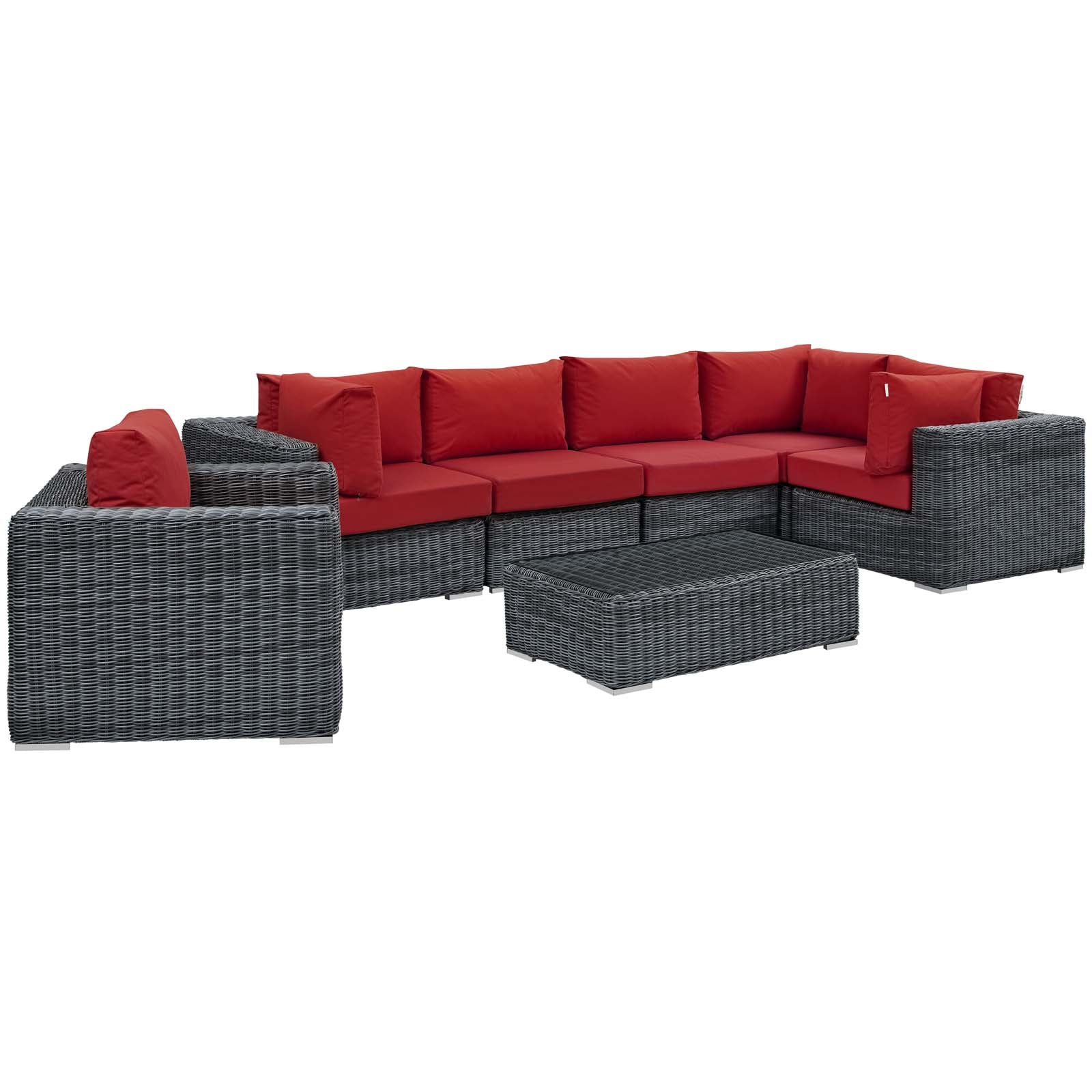 Summon 7 Piece Outdoor Patio Sunbrella® Sectional Set - East Shore Modern Home Furnishings