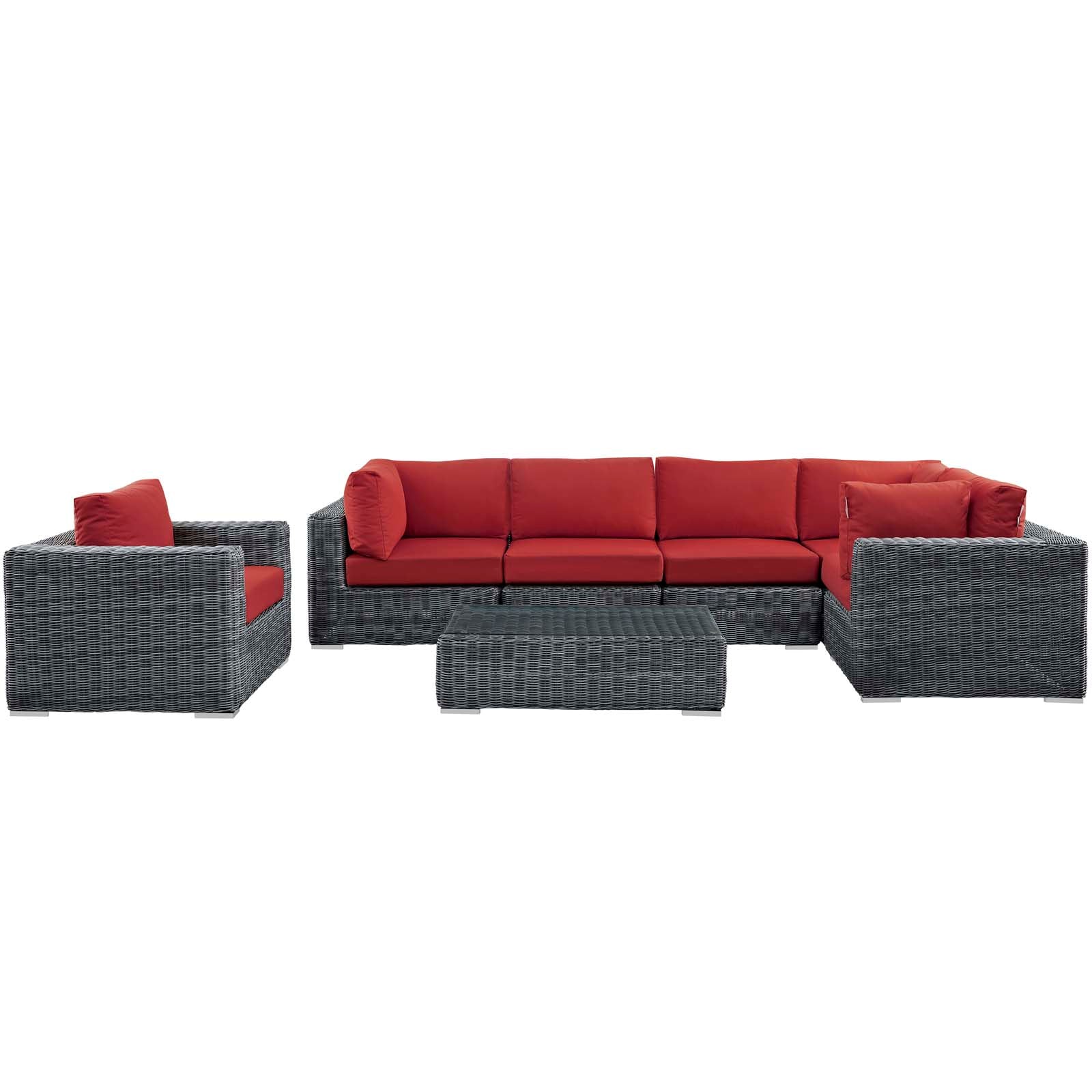 Summon 7 Piece Outdoor Patio Sunbrella® Sectional Set - East Shore Modern Home Furnishings