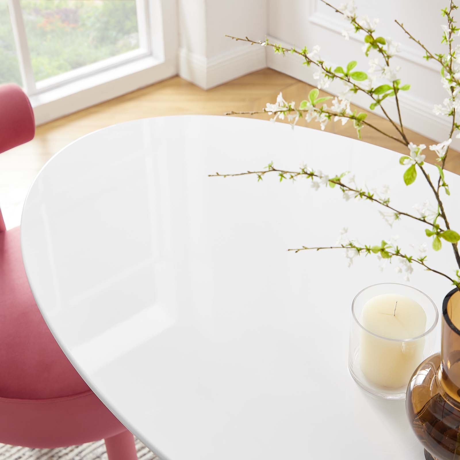 Lippa 48" Oval Wood Top Dining Table - East Shore Modern Home Furnishings