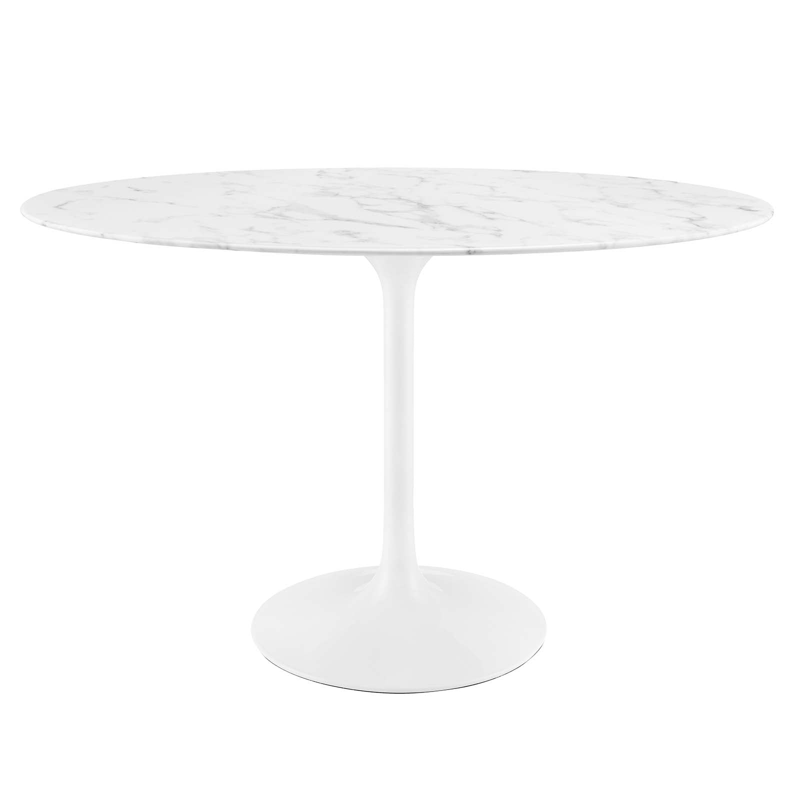 Lippa 48" Oval Artificial Marble Dining Table - East Shore Modern Home Furnishings