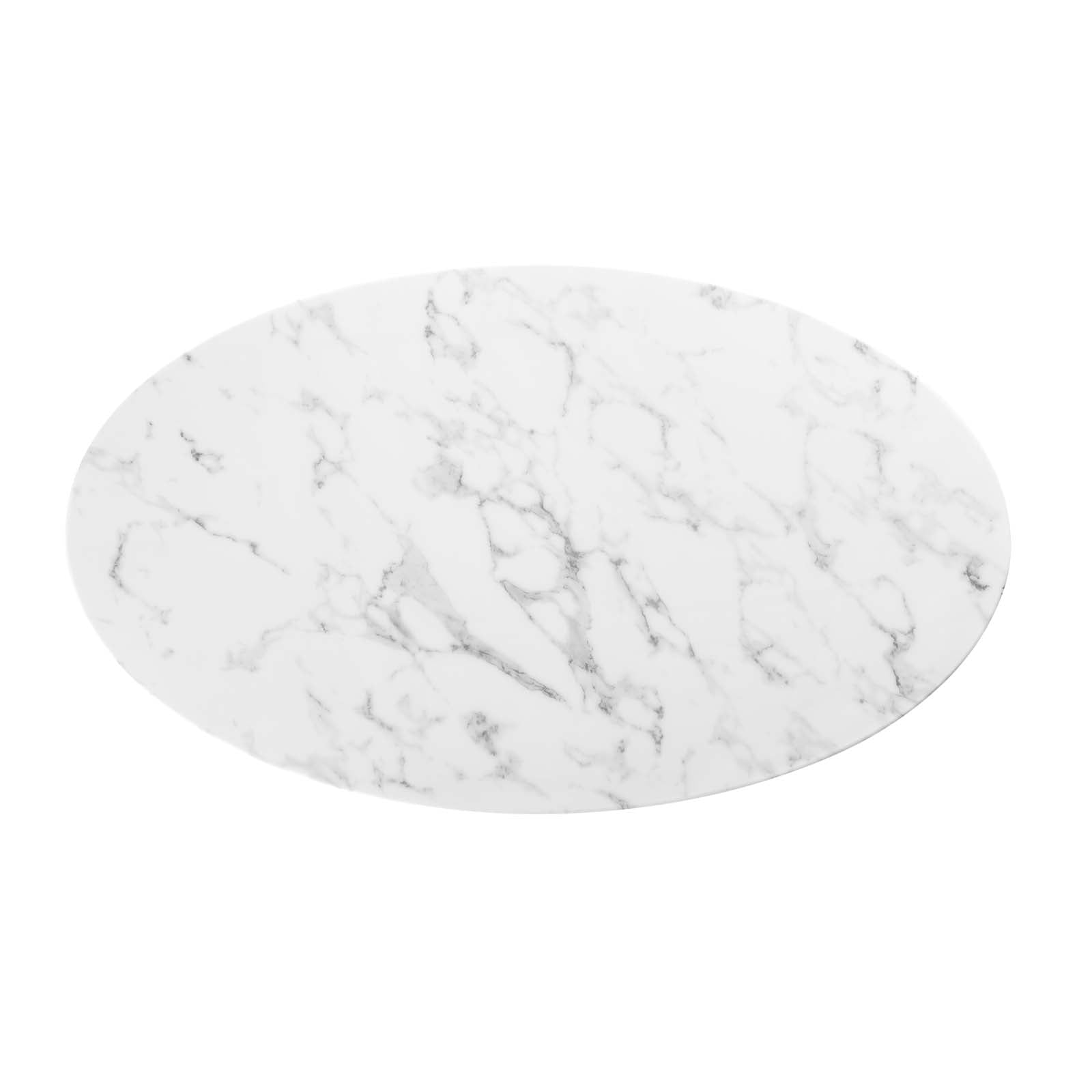 Lippa 48" Oval Artificial Marble Dining Table - East Shore Modern Home Furnishings