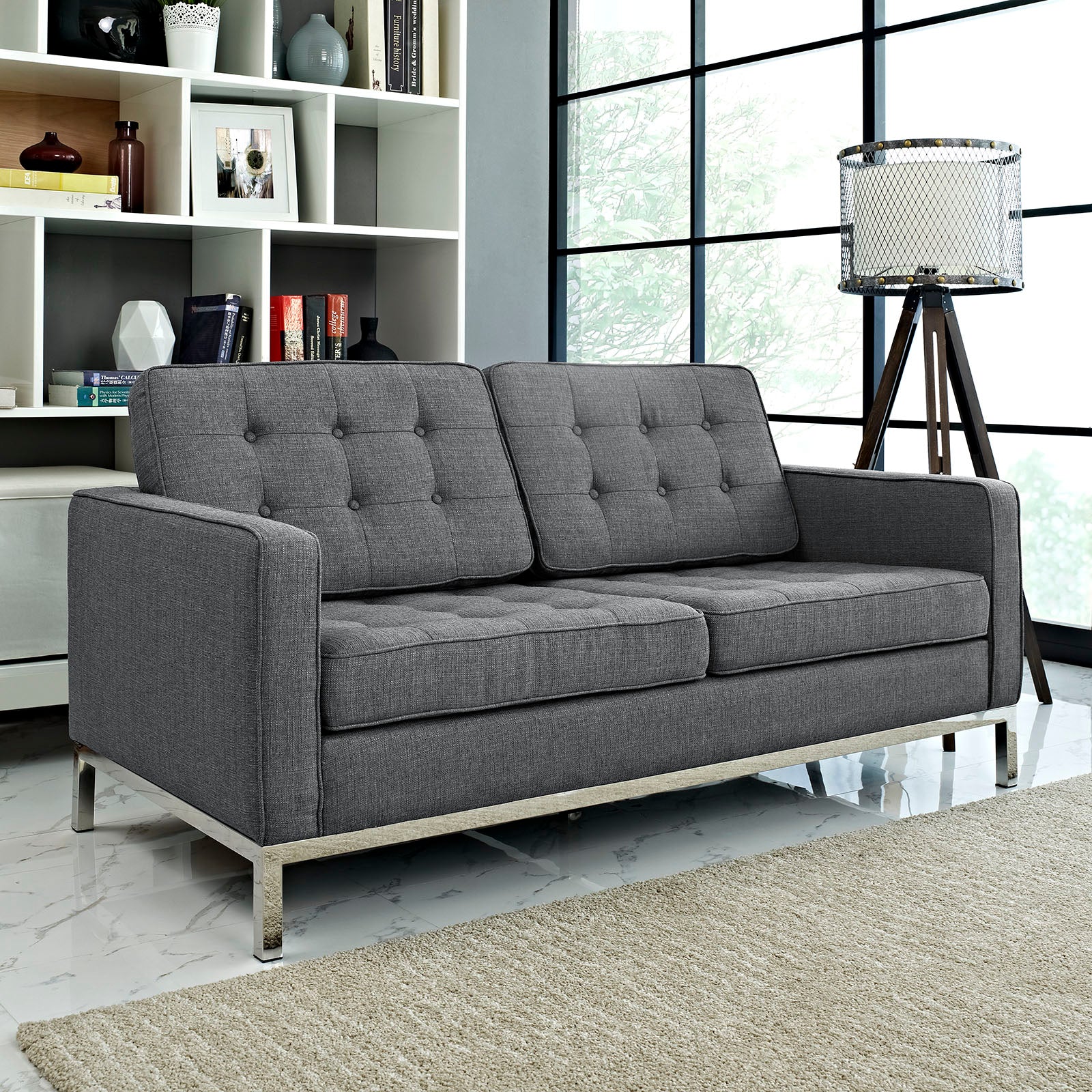 Loft Upholstered Fabric Loveseat - East Shore Modern Home Furnishings