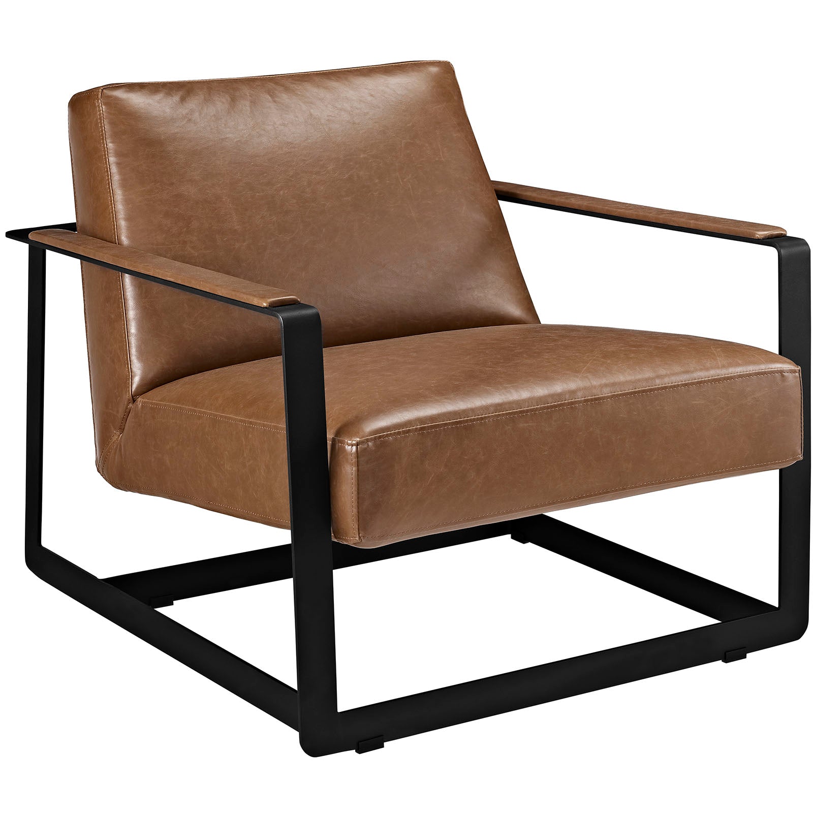 Seg Vegan Leather Upholstered Vinyl Accent Chair