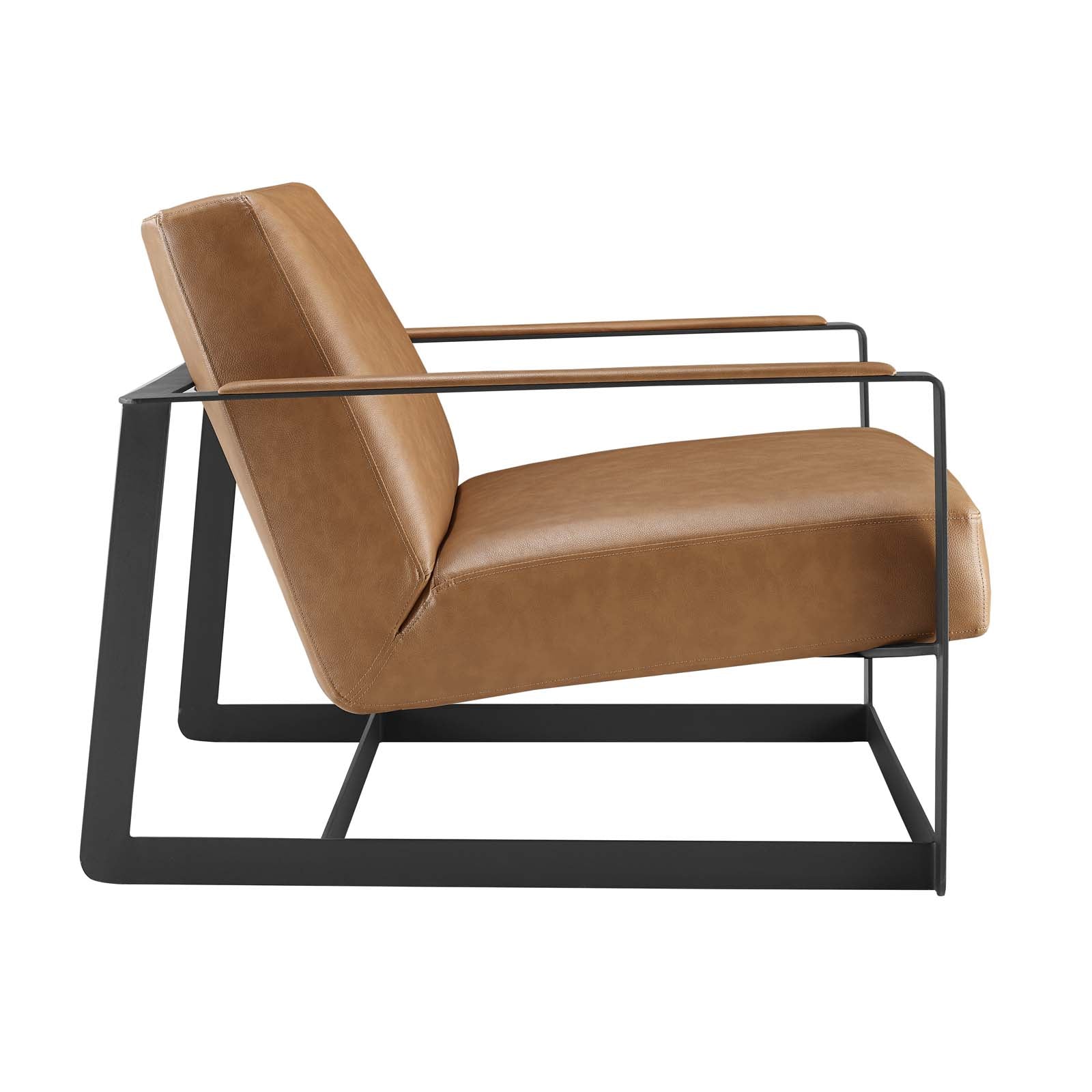 Seg Vegan Leather Upholstered Vinyl Accent Chair