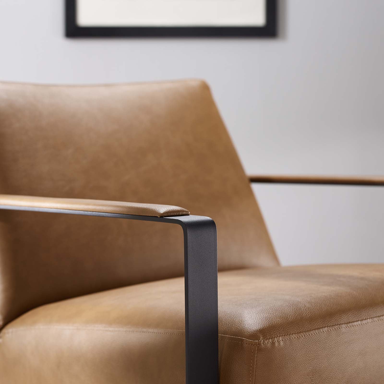 Seg Vegan Leather Upholstered Vinyl Accent Chair