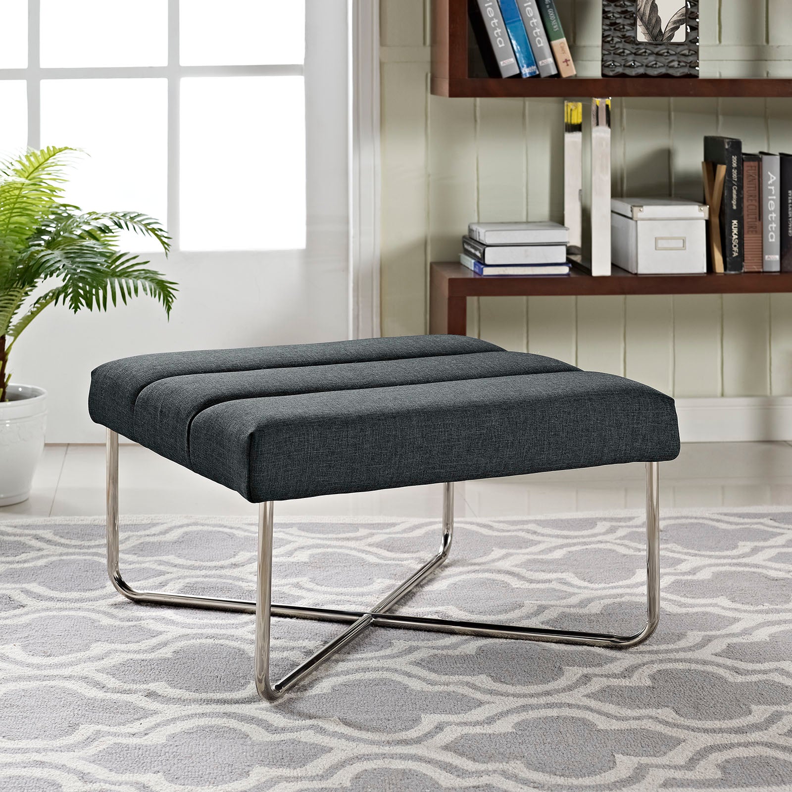 Reach Upholstered Fabric Ottoman - East Shore Modern Home Furnishings