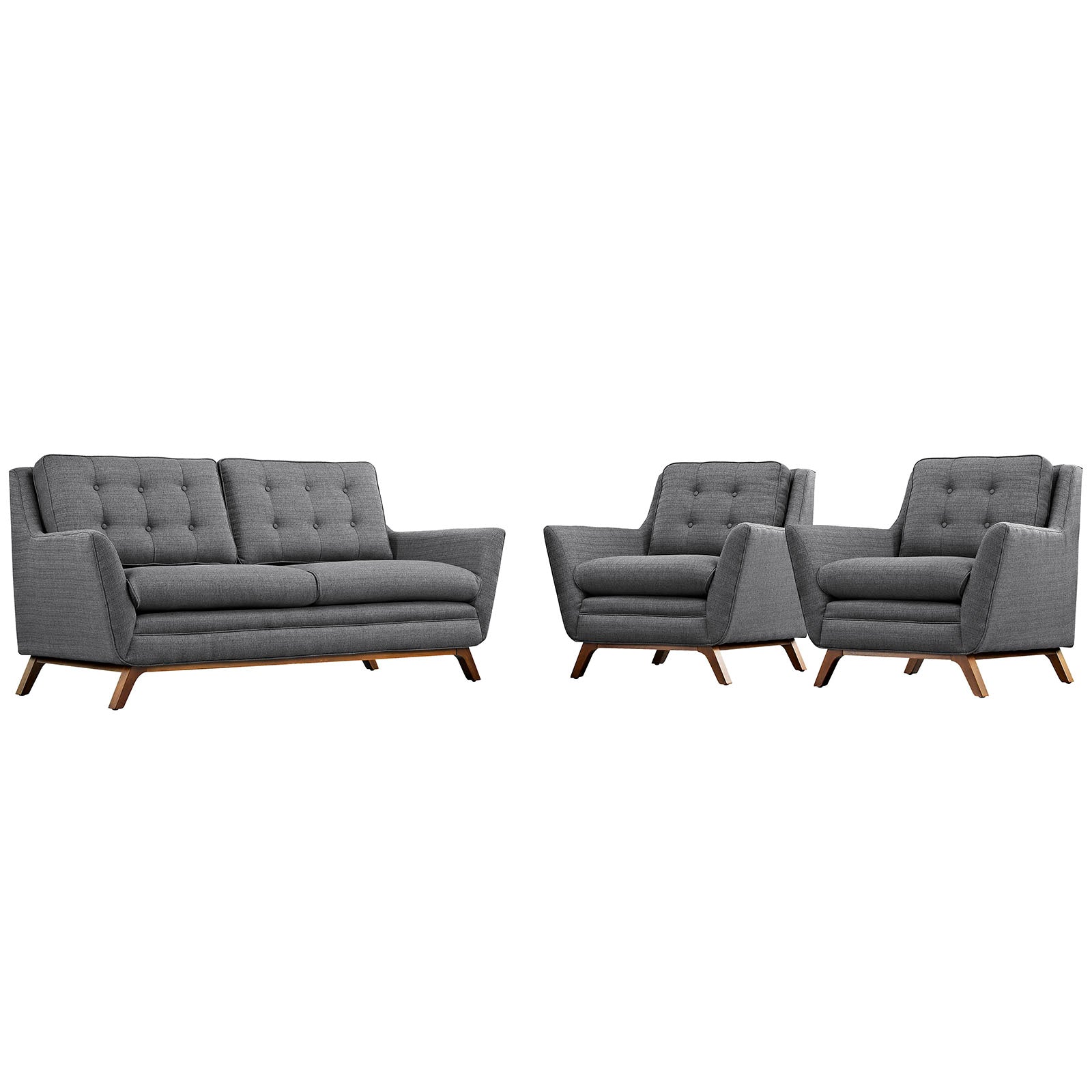 Beguile 3 Piece Upholstered Fabric Living Room Set