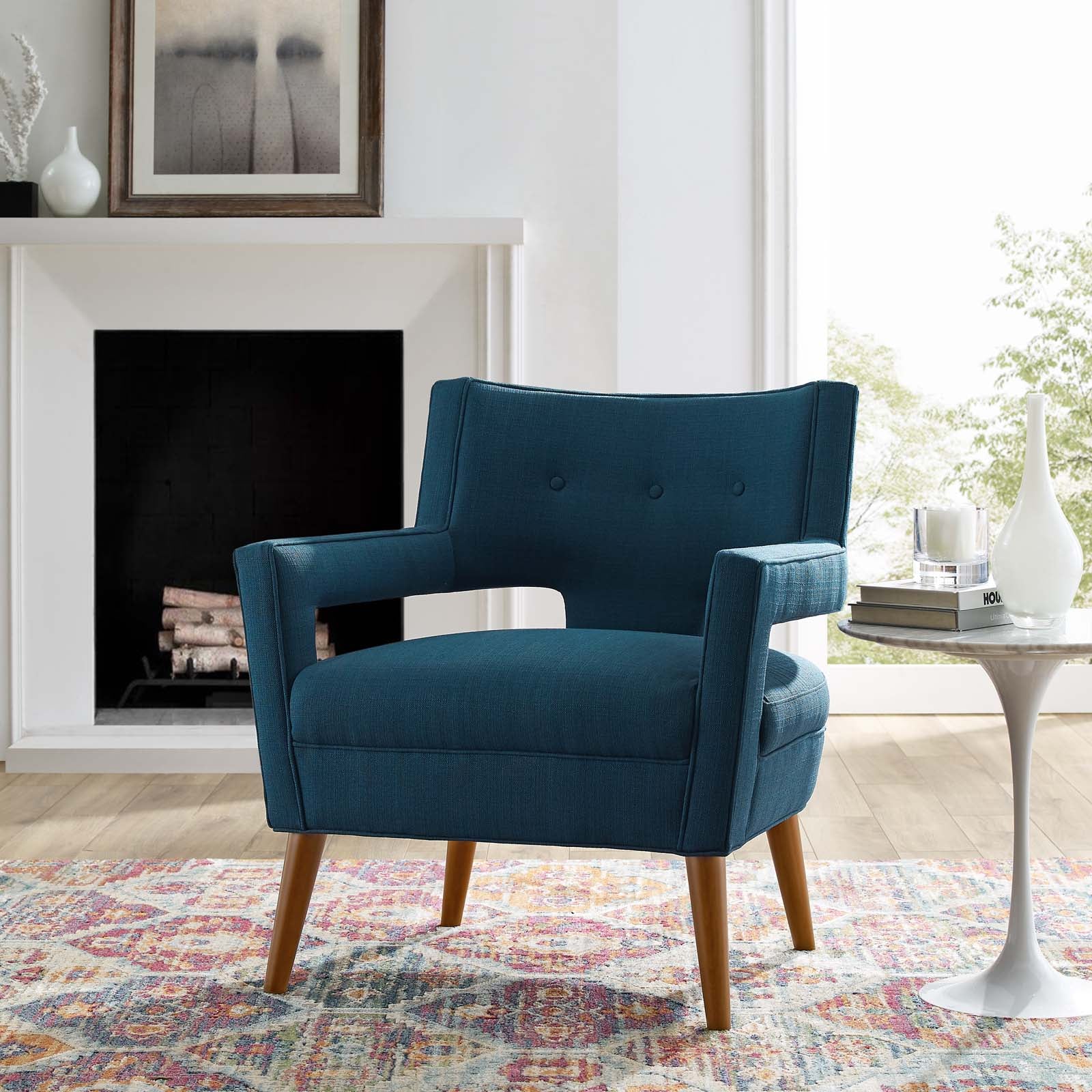 Sheer Upholstered Fabric Armchair - East Shore Modern Home Furnishings