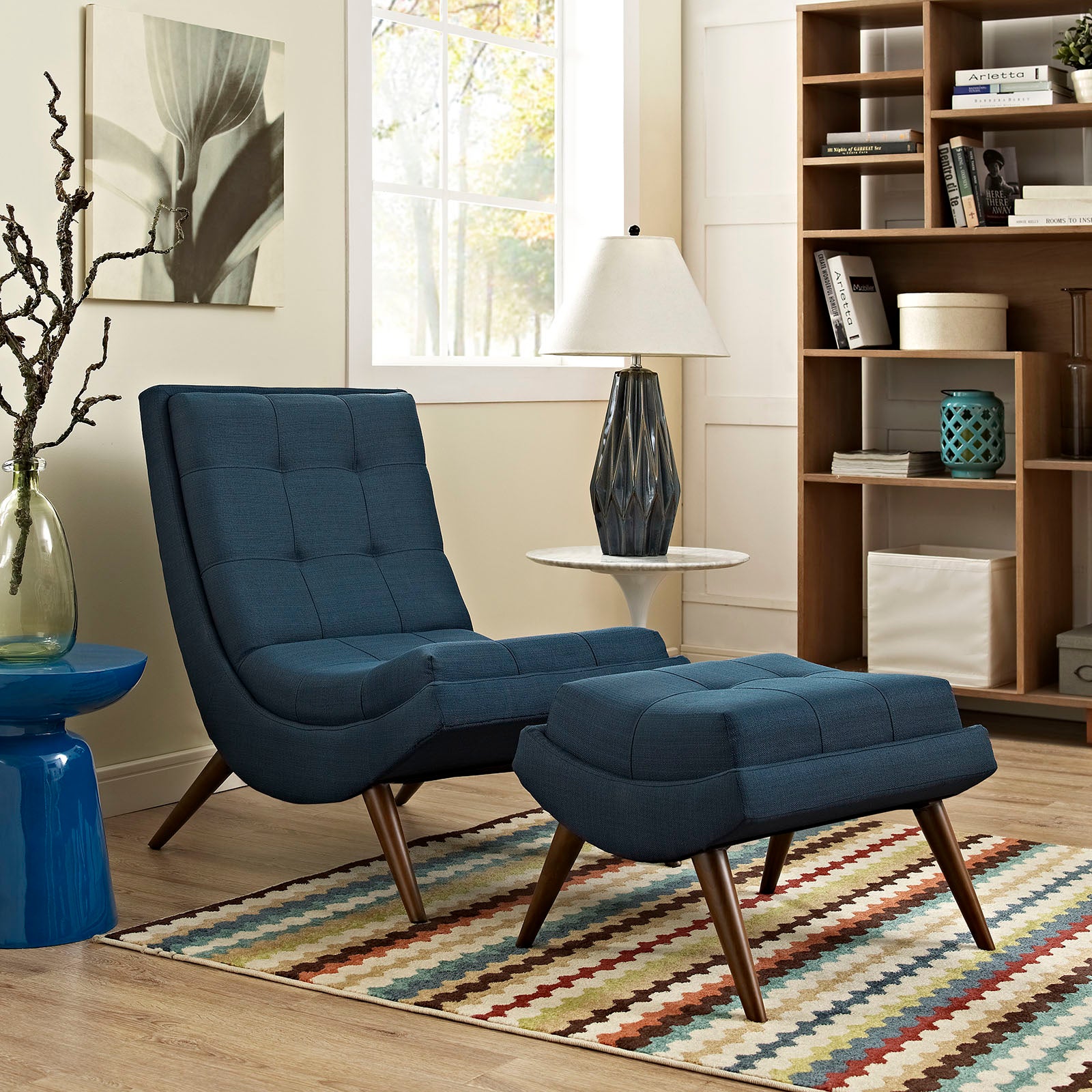 Ramp Upholstered Fabric Lounge Chair Set - East Shore Modern Home Furnishings