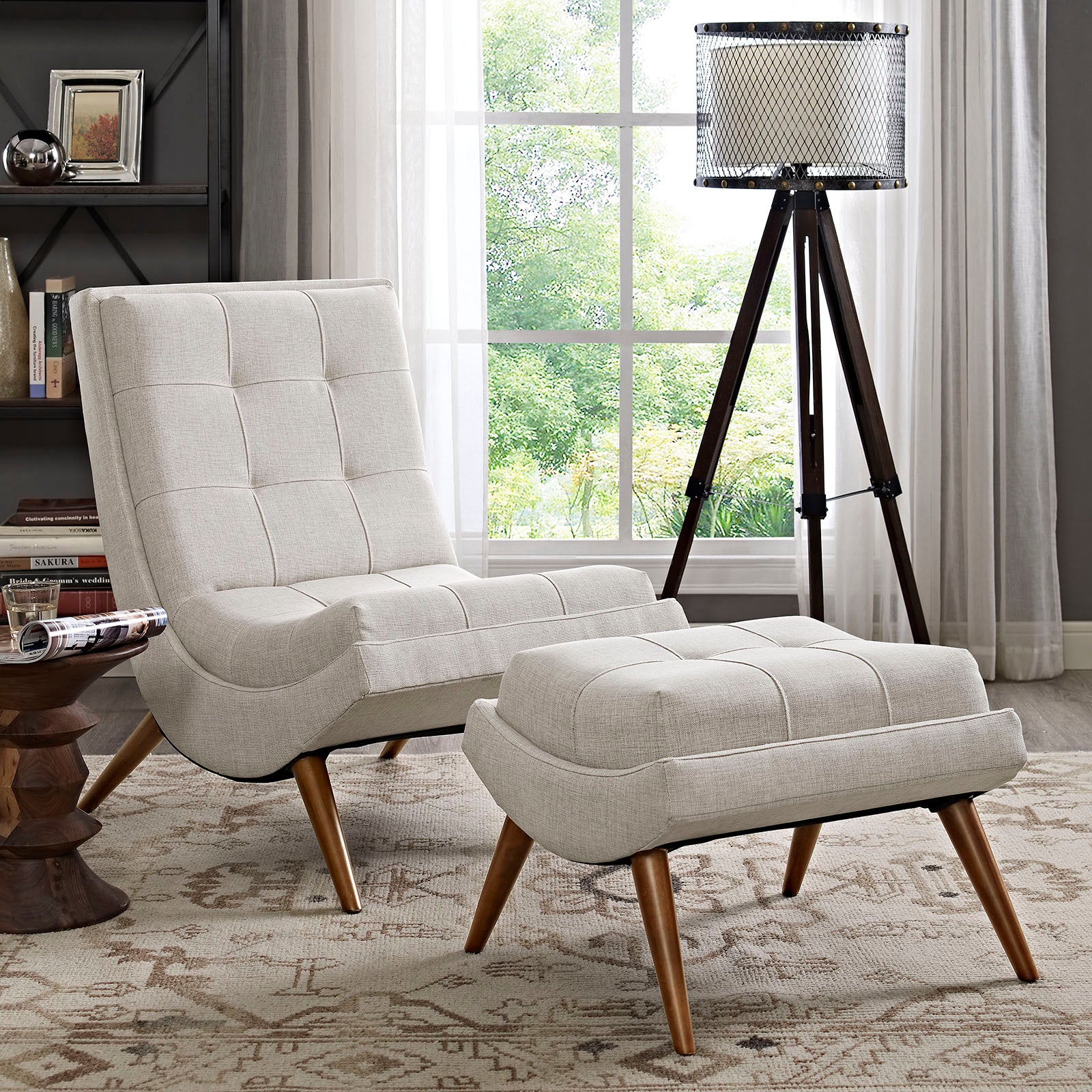 Ramp Upholstered Fabric Lounge Chair Set - East Shore Modern Home Furnishings