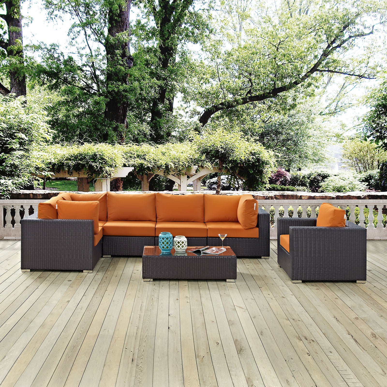 Convene 7 Piece Outdoor Patio Sectional Set