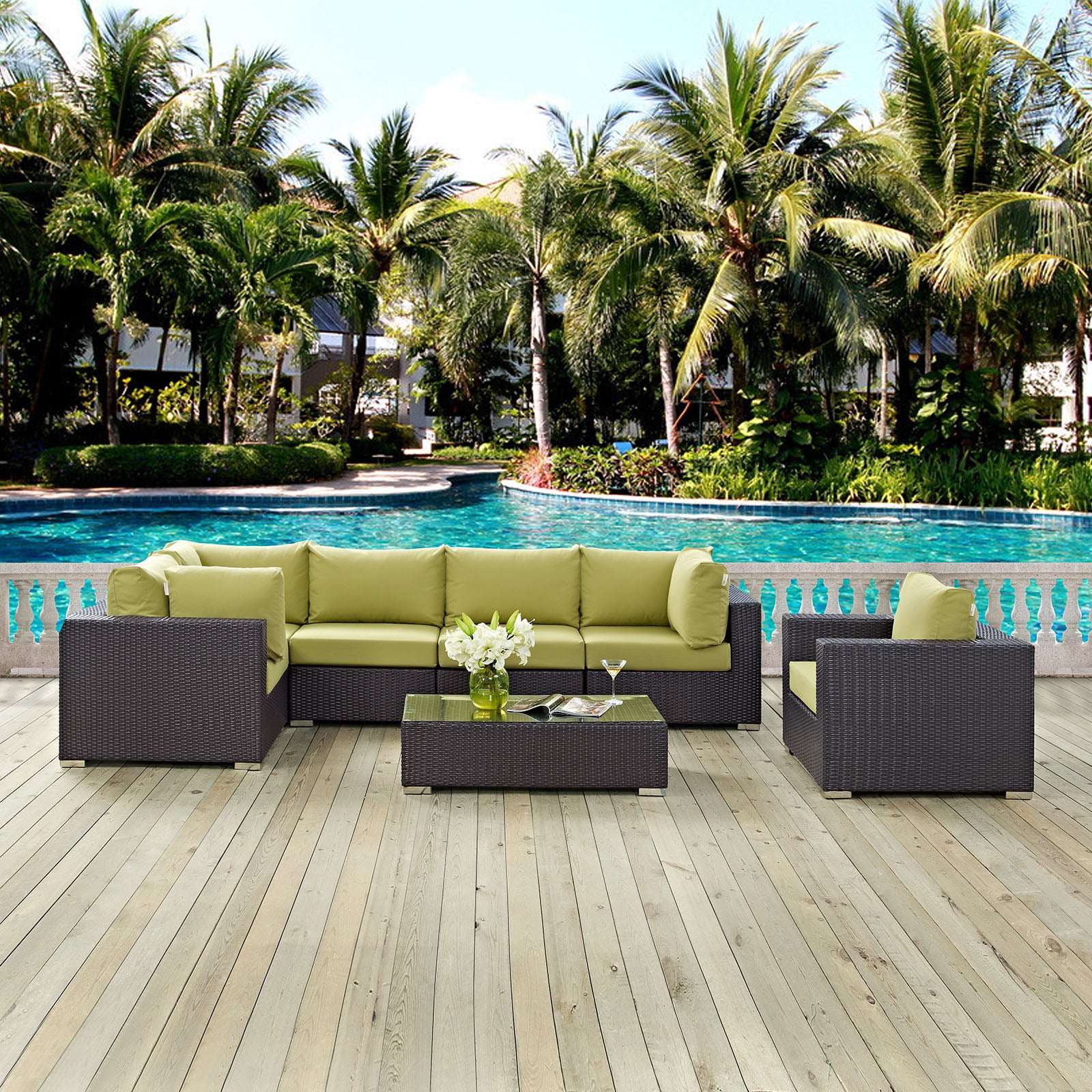 Convene 7 Piece Outdoor Patio Sectional Set