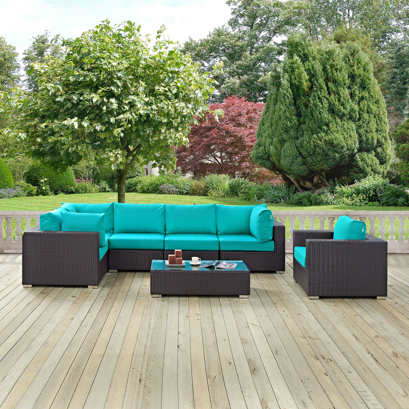 Convene 7 Piece Outdoor Patio Sectional Set