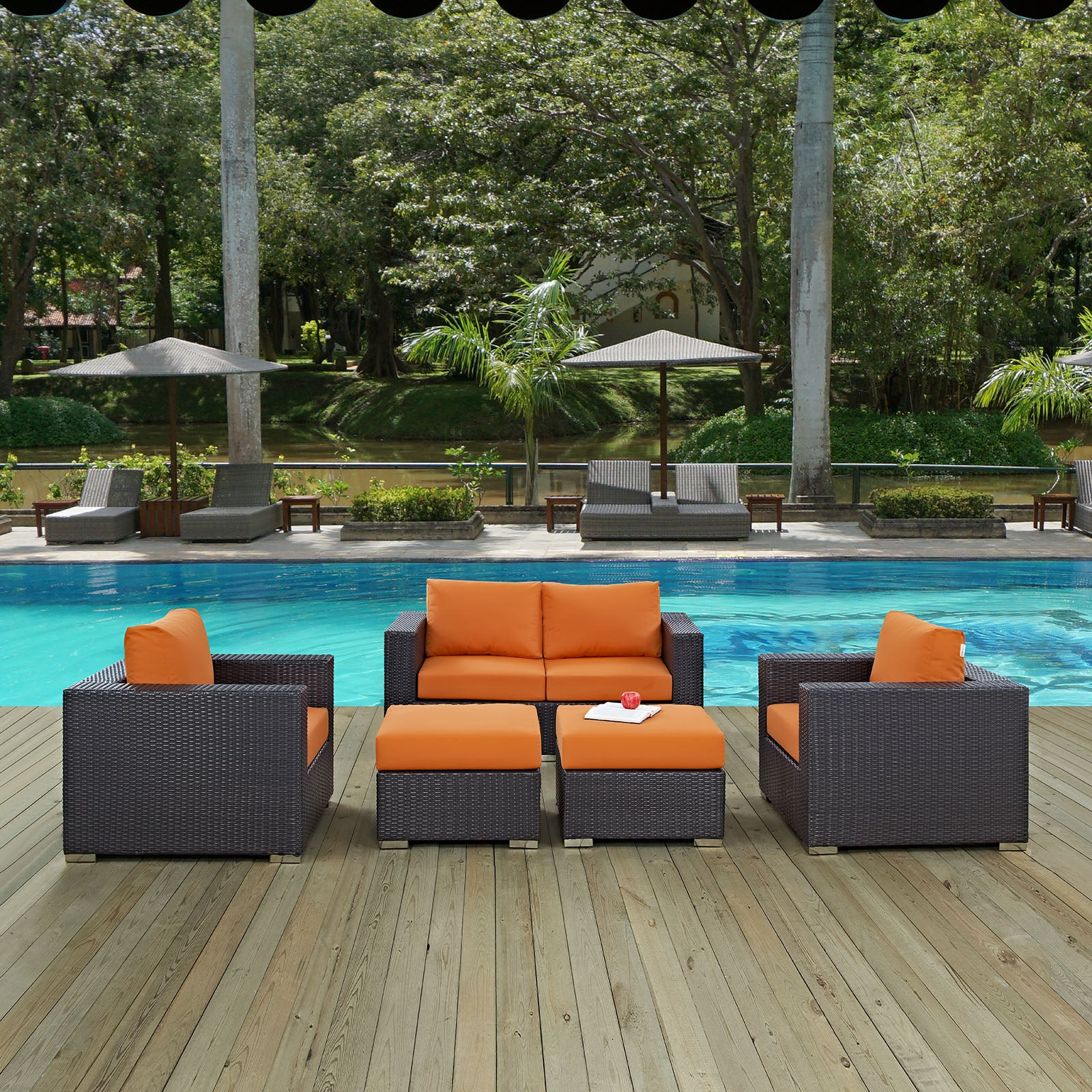 Convene 5 Piece Outdoor Patio Sofa Set - East Shore Modern Home Furnishings