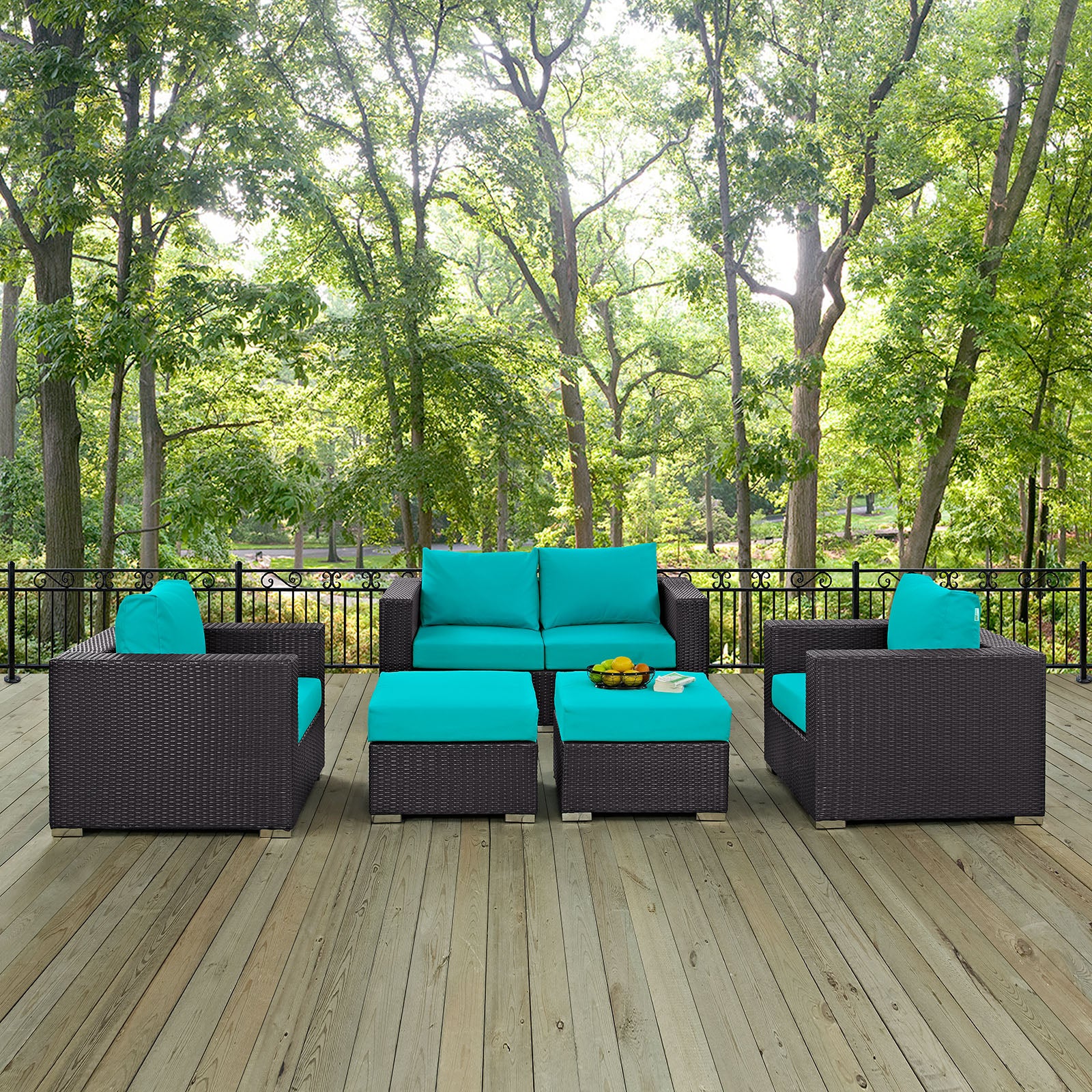 Convene 5 Piece Outdoor Patio Sofa Set - East Shore Modern Home Furnishings