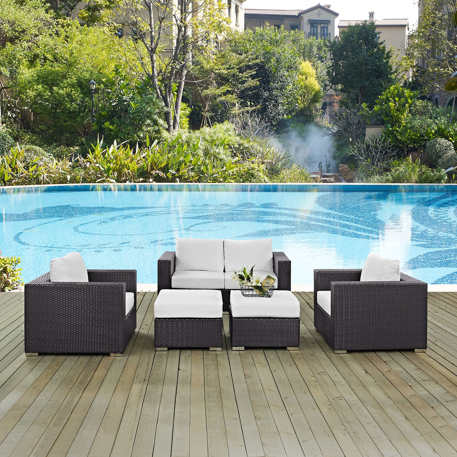 Convene 5 Piece Outdoor Patio Sofa Set - East Shore Modern Home Furnishings