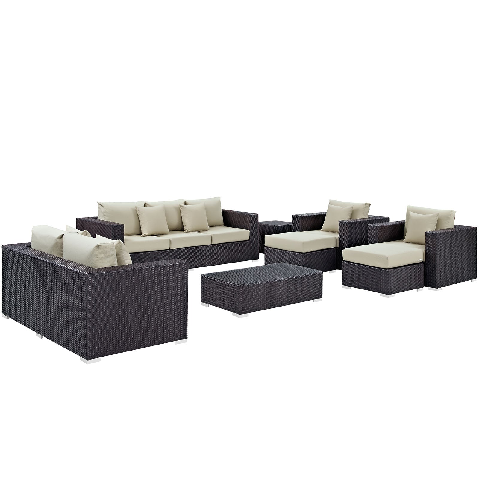 Convene 9 Piece Outdoor Patio Sofa Set - East Shore Modern Home Furnishings