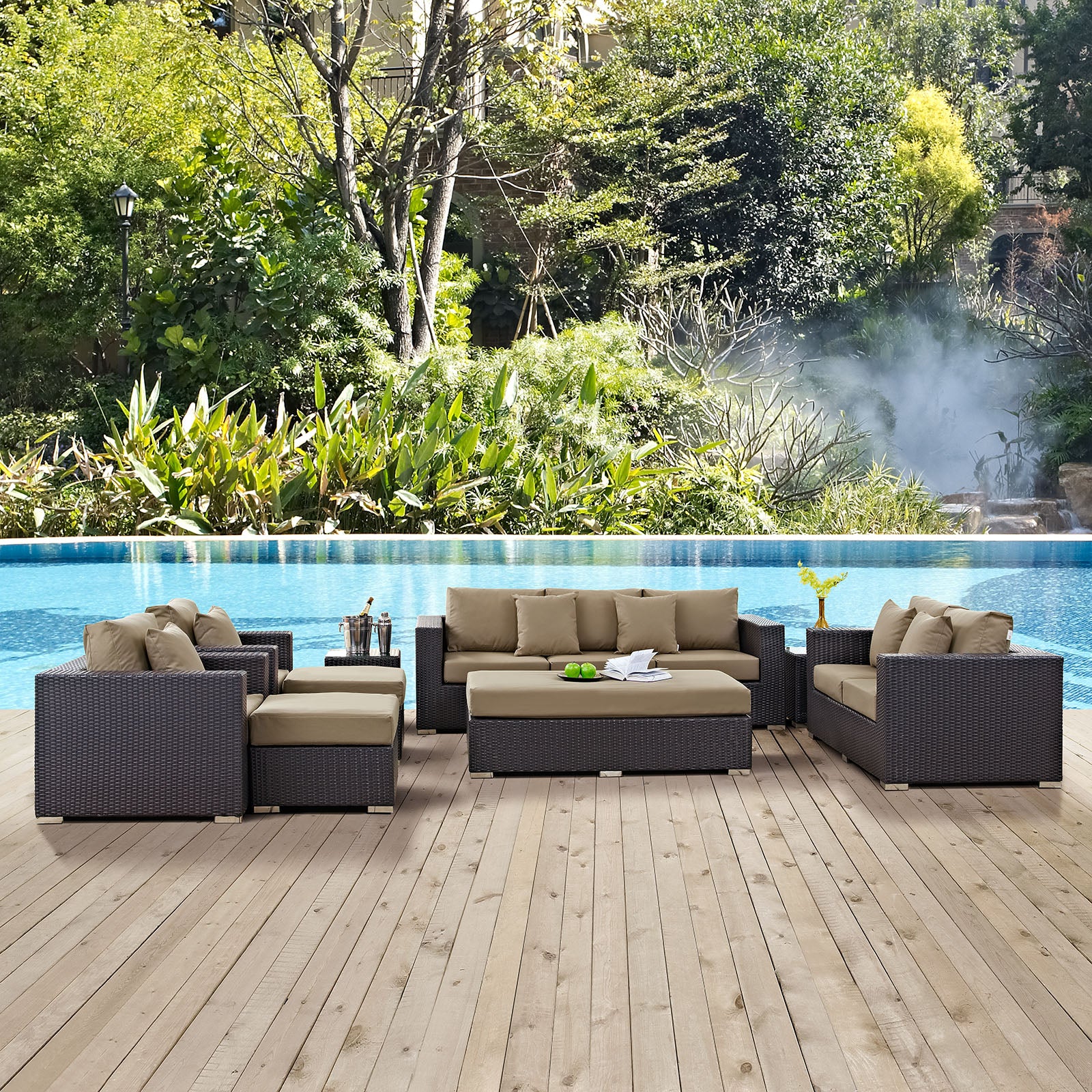 Convene 9 Piece Outdoor Patio Sofa Set - East Shore Modern Home Furnishings