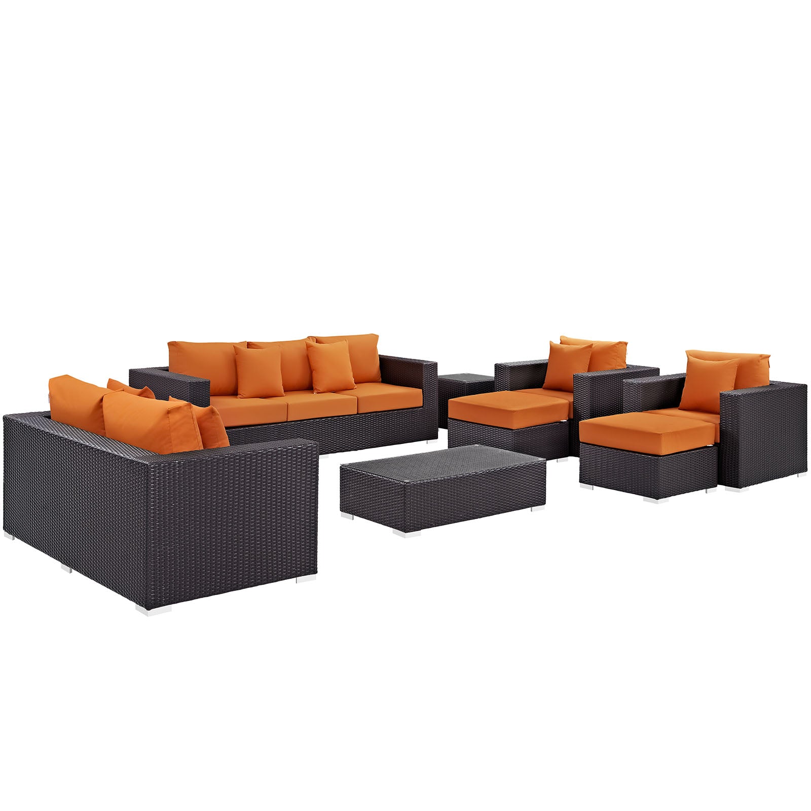 Convene 9 Piece Outdoor Patio Sofa Set - East Shore Modern Home Furnishings