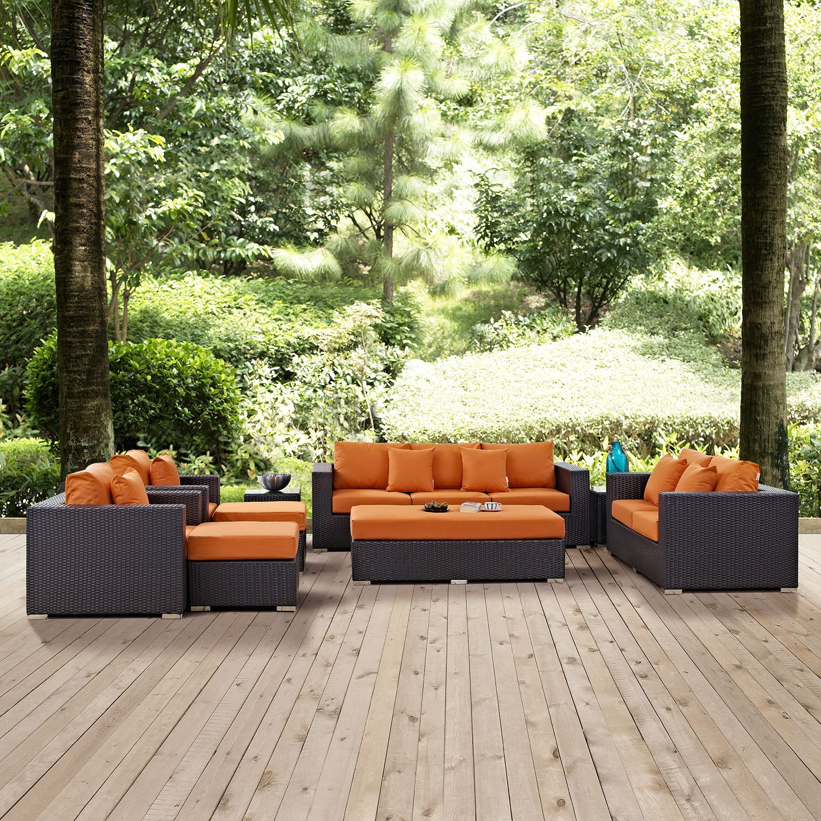 Convene 9 Piece Outdoor Patio Sofa Set - East Shore Modern Home Furnishings